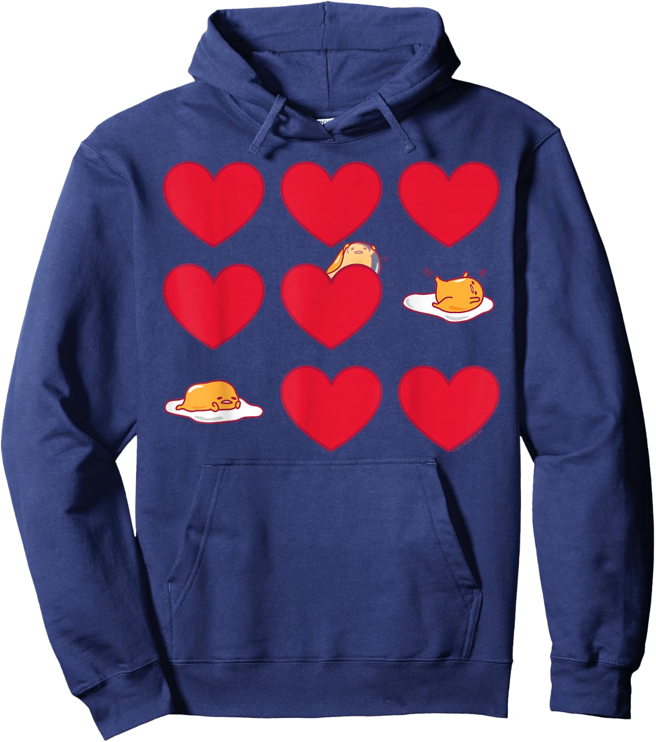 Gudetama Hearts & Eggs Valentine's Hoodie - Hoodie | Navy