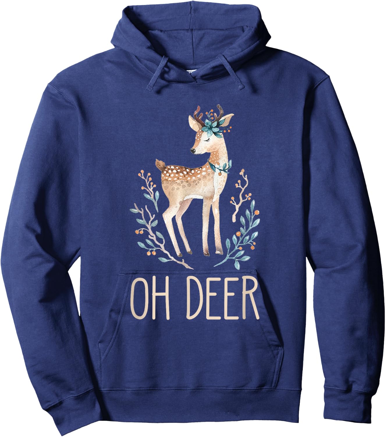 Beautiful Funny Deer Lover Gift Oh Deer Hoodie - Hoodie | Navy
