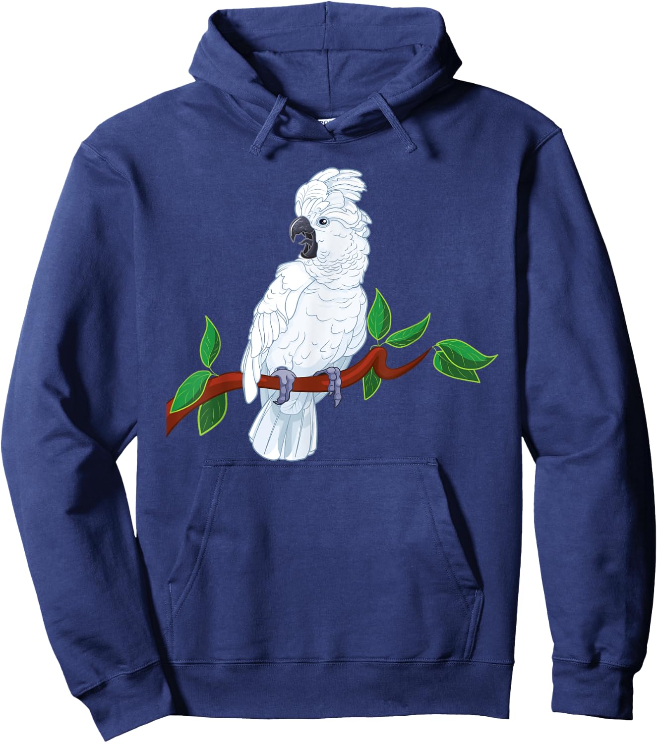 Umbrella Cockatoo on a Branch Hoodie - Hoodie | Navy