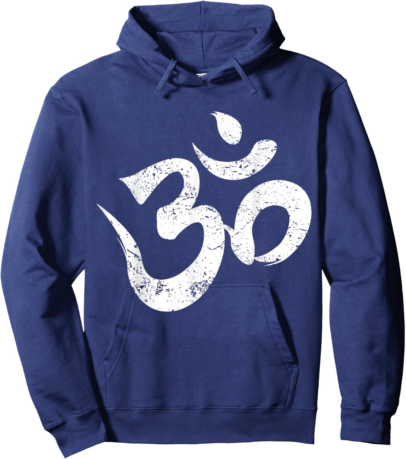 Distressed Om Meditation Spiritual Indian Yoga Symbol Om Hoodie - Hoodie | Navy