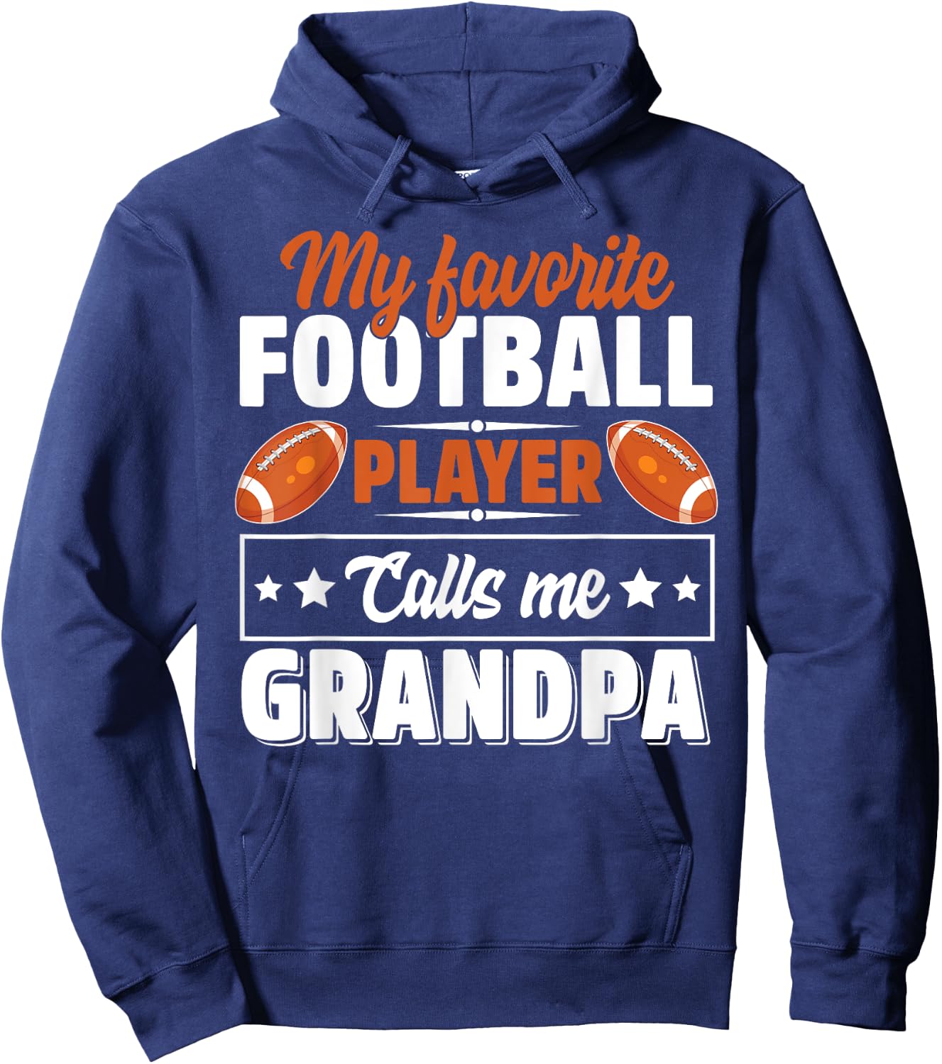 My Favorite Football Player Calls Me Grandpa Cute Hoodie - Hoodie | Navy