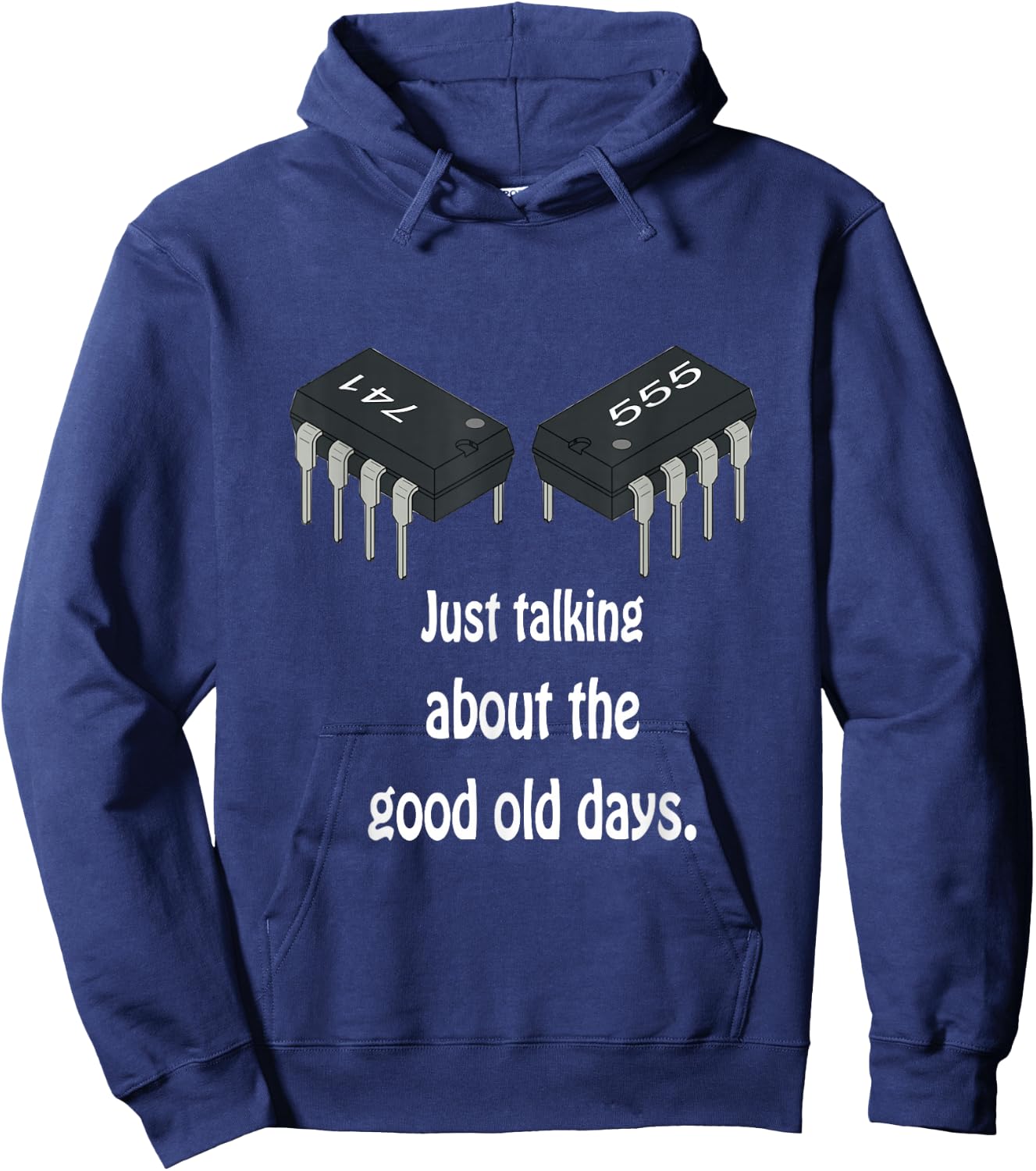 Electronics 555 Timer and 741 OpAmp Electronics Joke Fun Hoodie - Hoodie | Navy