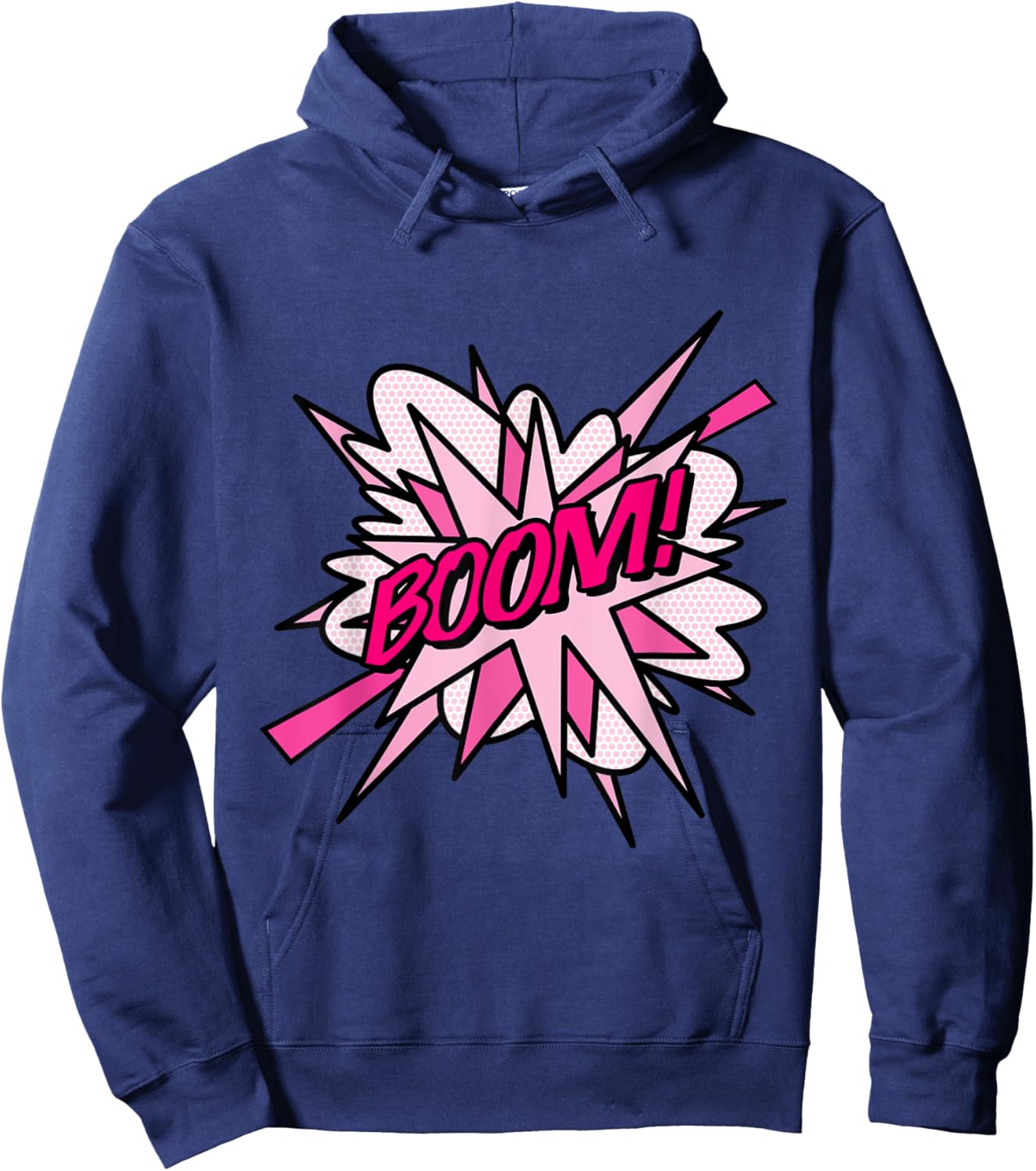 Pink Boom Comic Pop Art Modern Fun Retro Design Hoodie - Hoodie | Navy