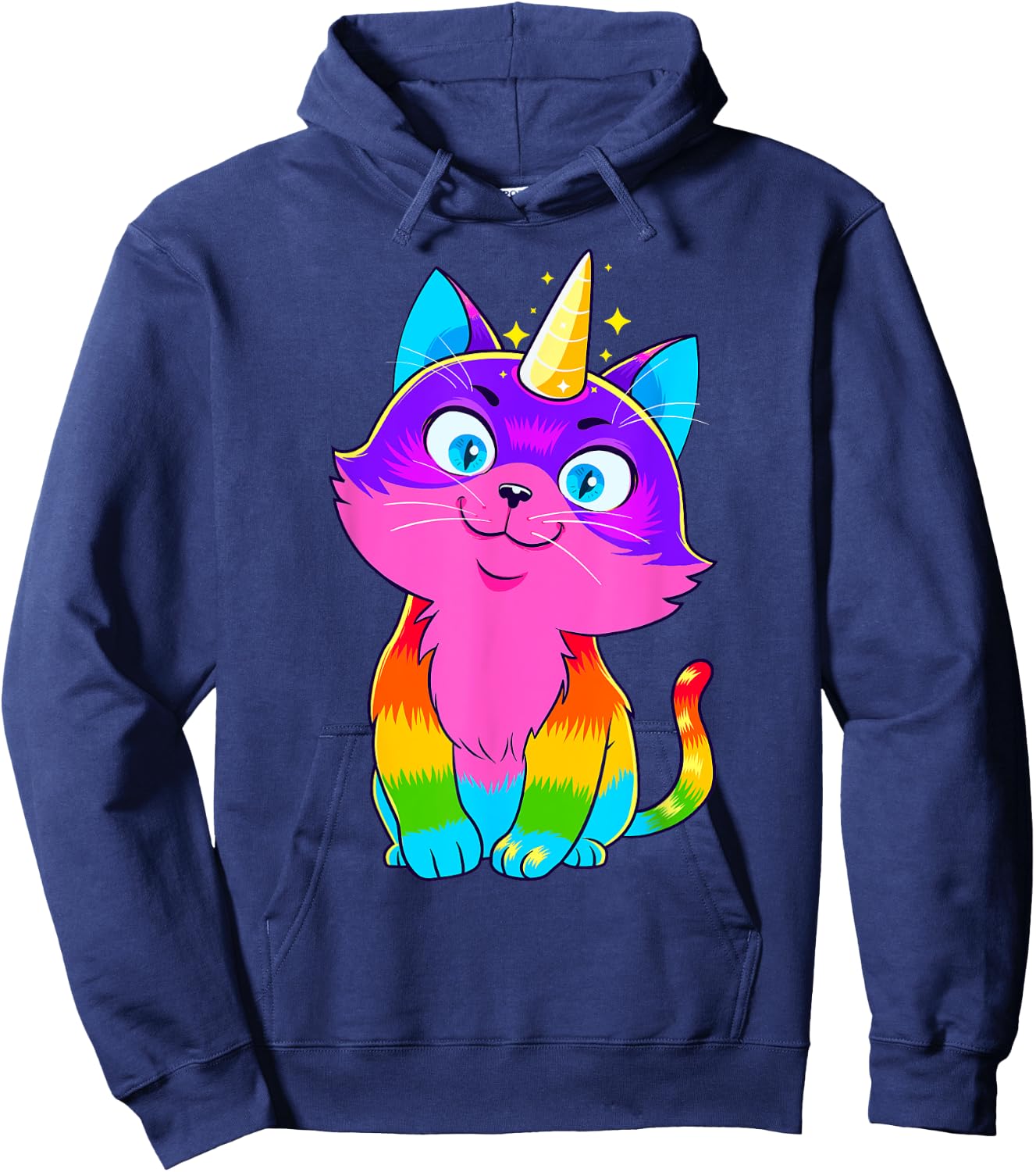 Caticorn Unicorn Cat Unikitty Kittycorn Cats Girls Women Hoodie - Hoodie | Navy