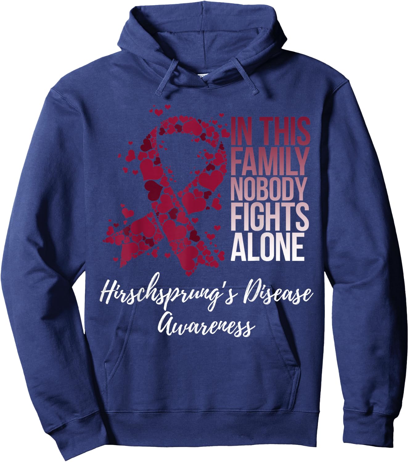 Family Support Hirschsprung’s Disease Awareness Hoodie - Hoodie | Navy