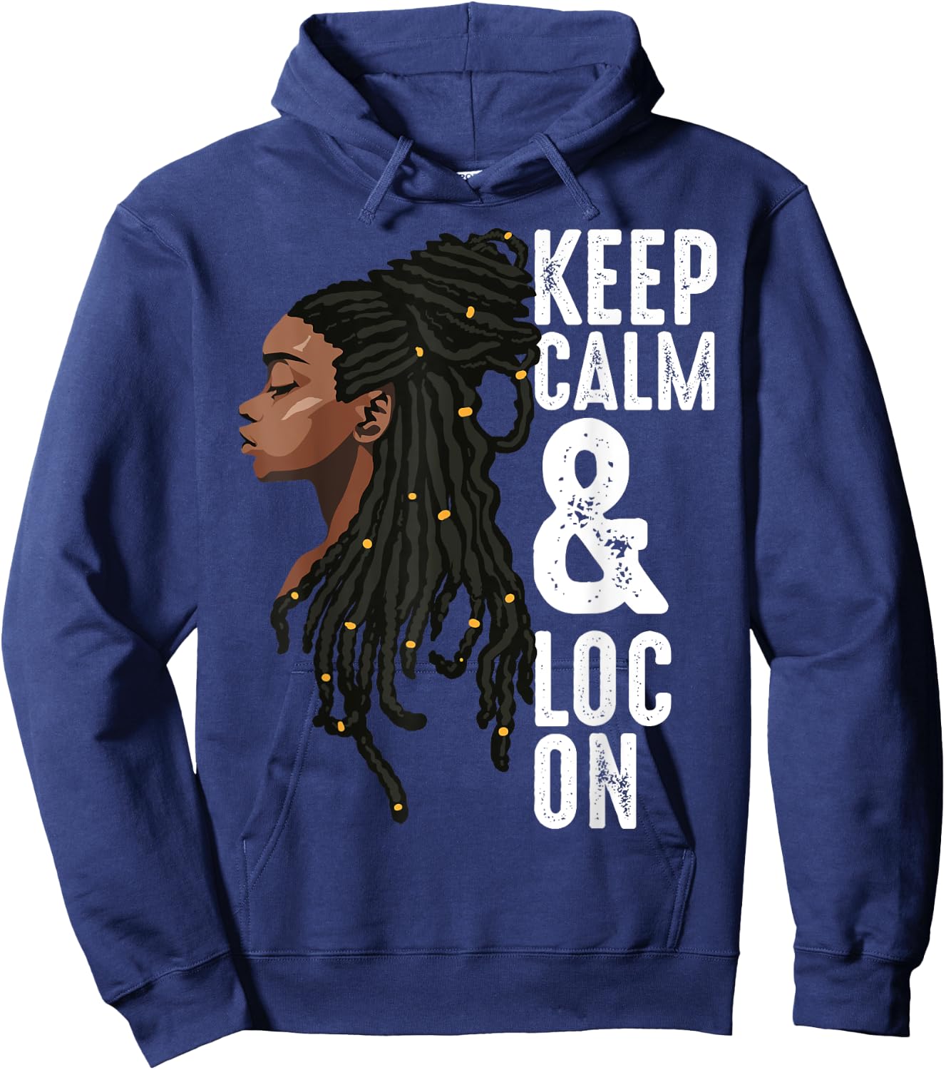 Funny Black Melanin Dreadlocks Gift Cute Afro Loc Girl Women Hoodie - Hoodie | Navy