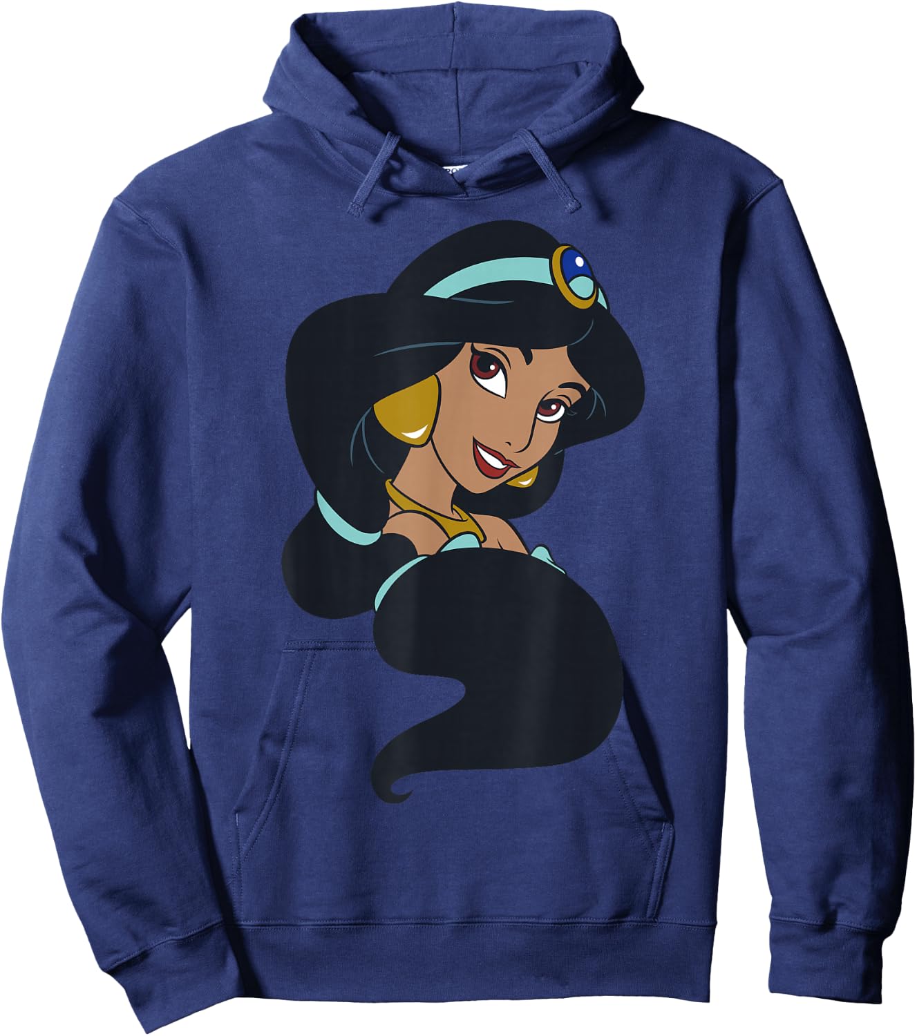 Disney Aladdin Jasmine Hair Swirl Big Portrait Hoodie - Hoodie | Navy