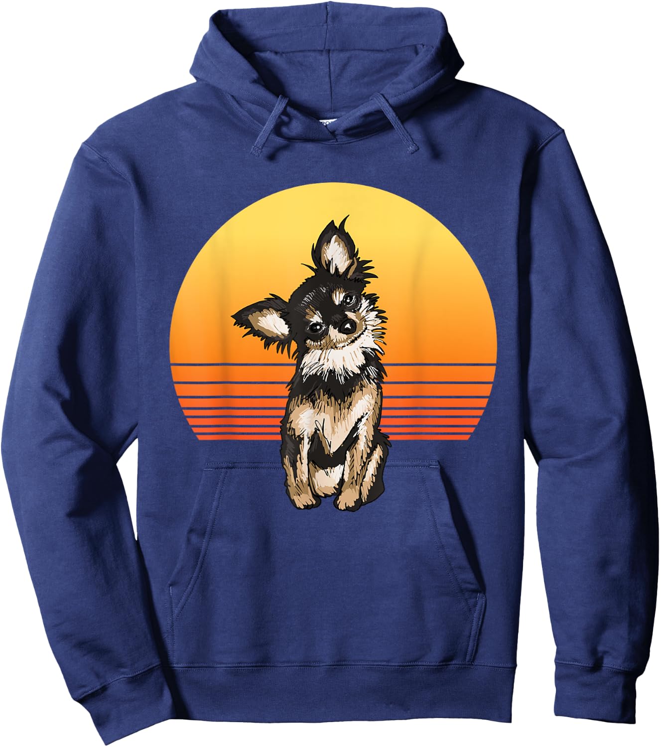 Retro Chihuahua Dad Dog Illustration Chihuahua Owner Hoodie - Hoodie | Navy