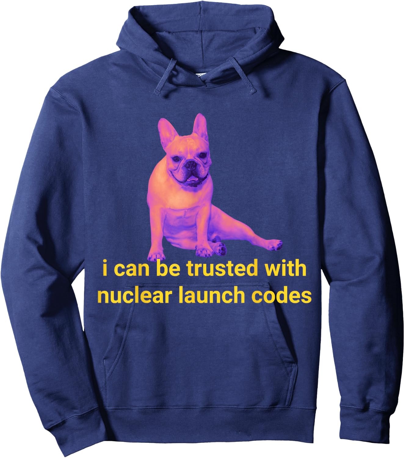 Funny I Can Be Trusted With Nuclear Launch Codes Hoodie - Hoodie | Navy