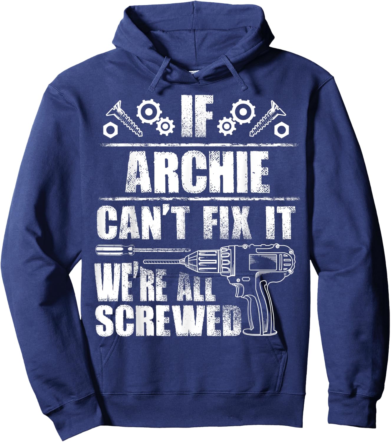 ARCHIE Gift Name Fix It Funny Birthday Personalized Dad Idea Hoodie - Hoodie | Navy