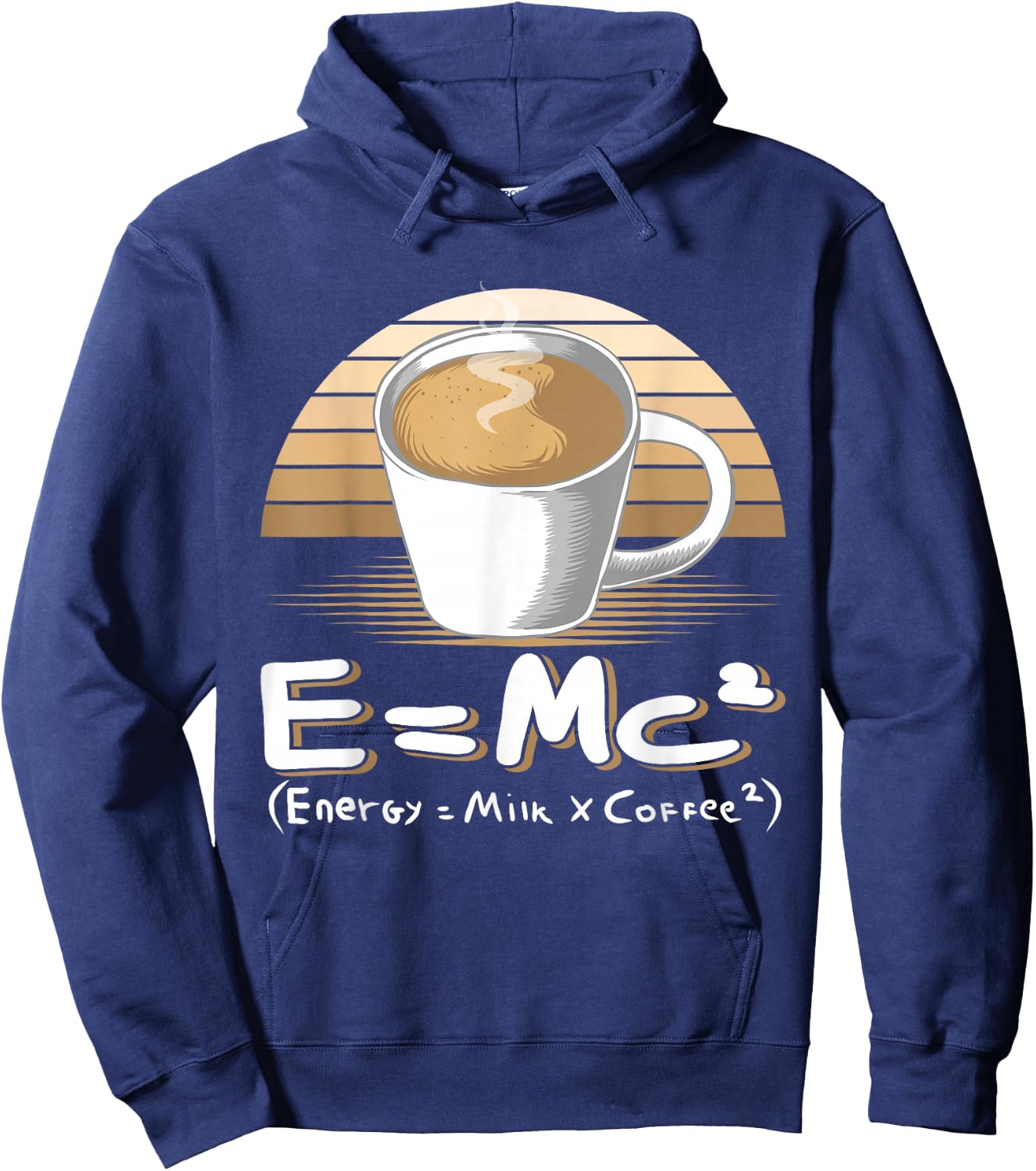Funny Science E=MC2 Coffee Energy Milk Coffee Formula Hoodie - Hoodie | Navy