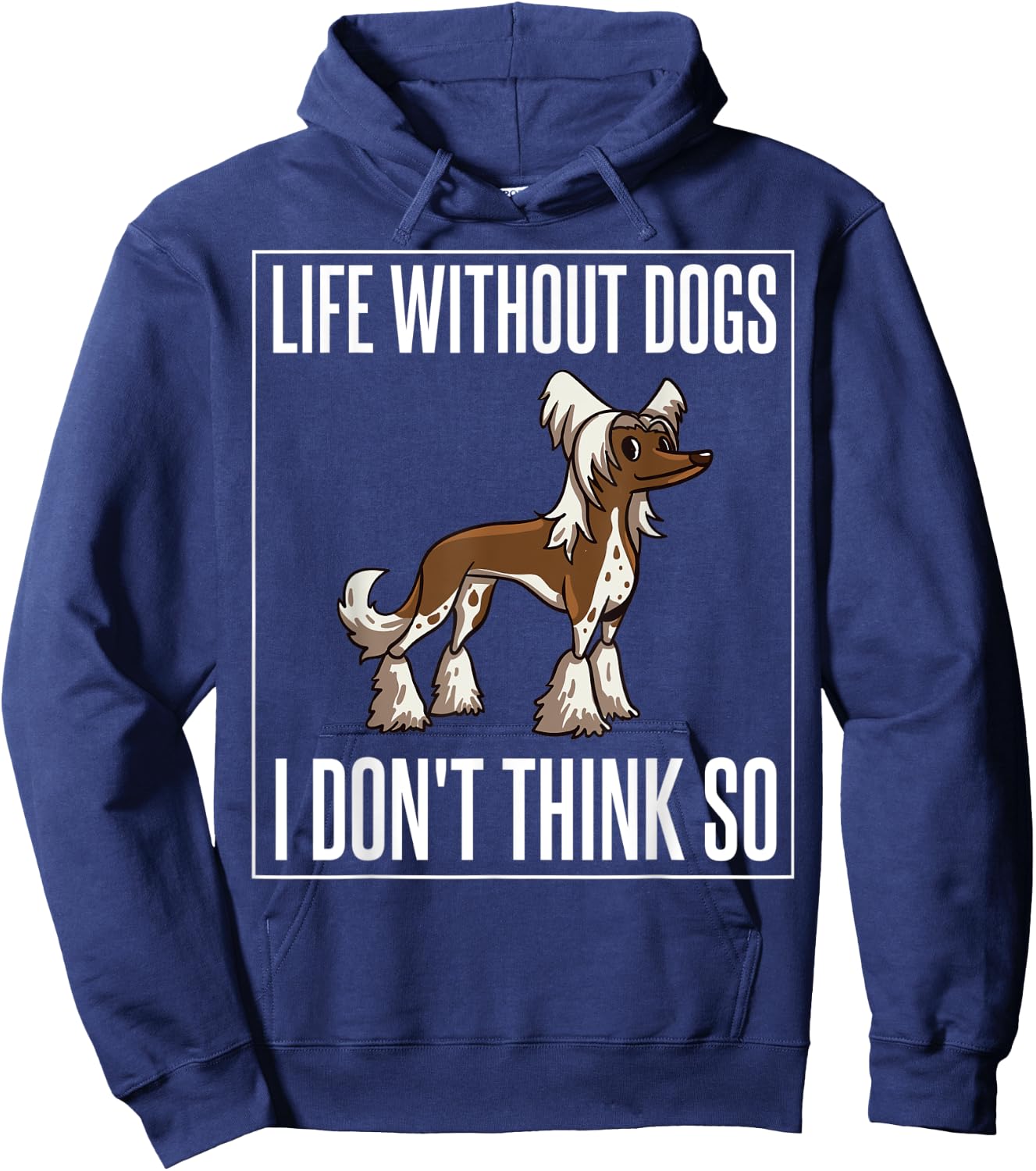 Chinese Crested Powderpuff Dog Gift Puppies Owner Lover Men Women Kids Hoodie - Hoodie | Navy