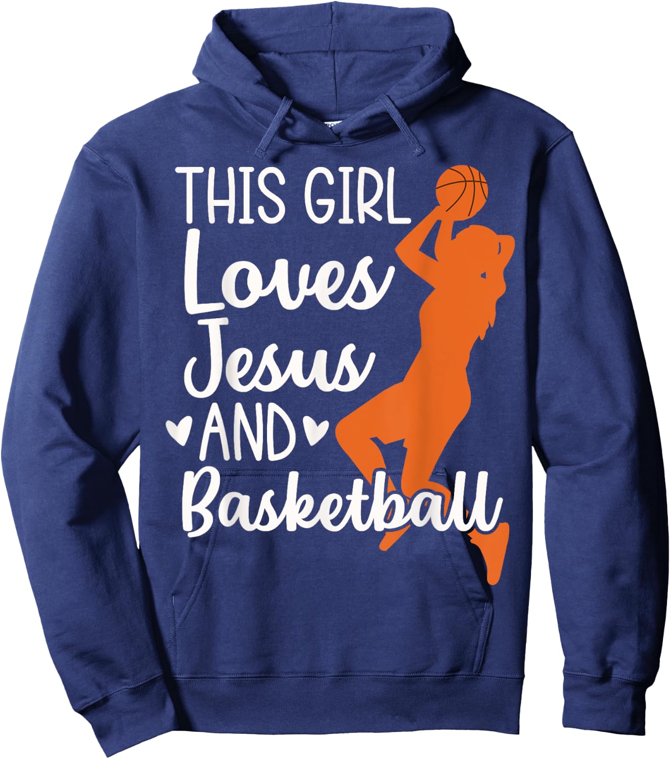 Christian Basketball, This Girl Loves Jesus & Basketball Hoodie - Hoodie | Navy