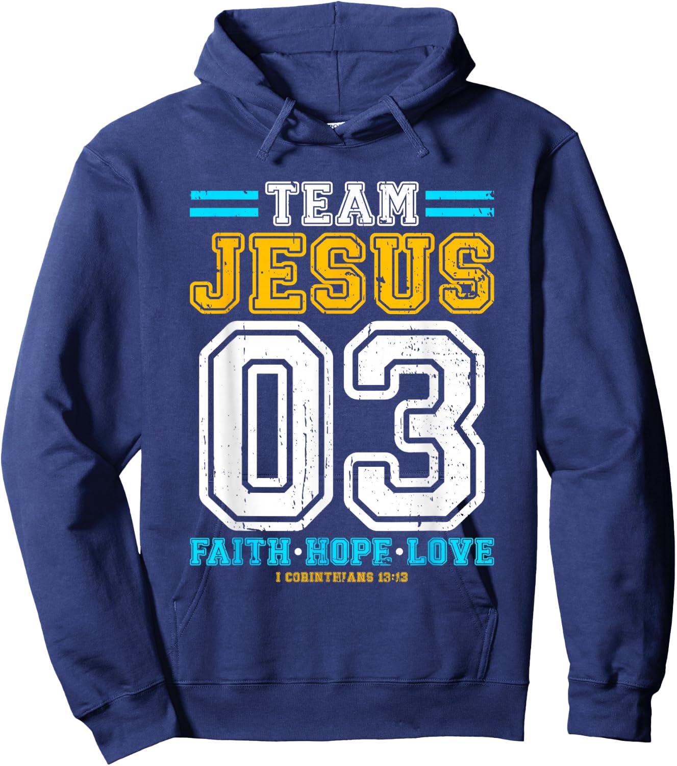 Christian - Team Jesus 03 Faith Hope Love Hoodie - Hoodie | Navy