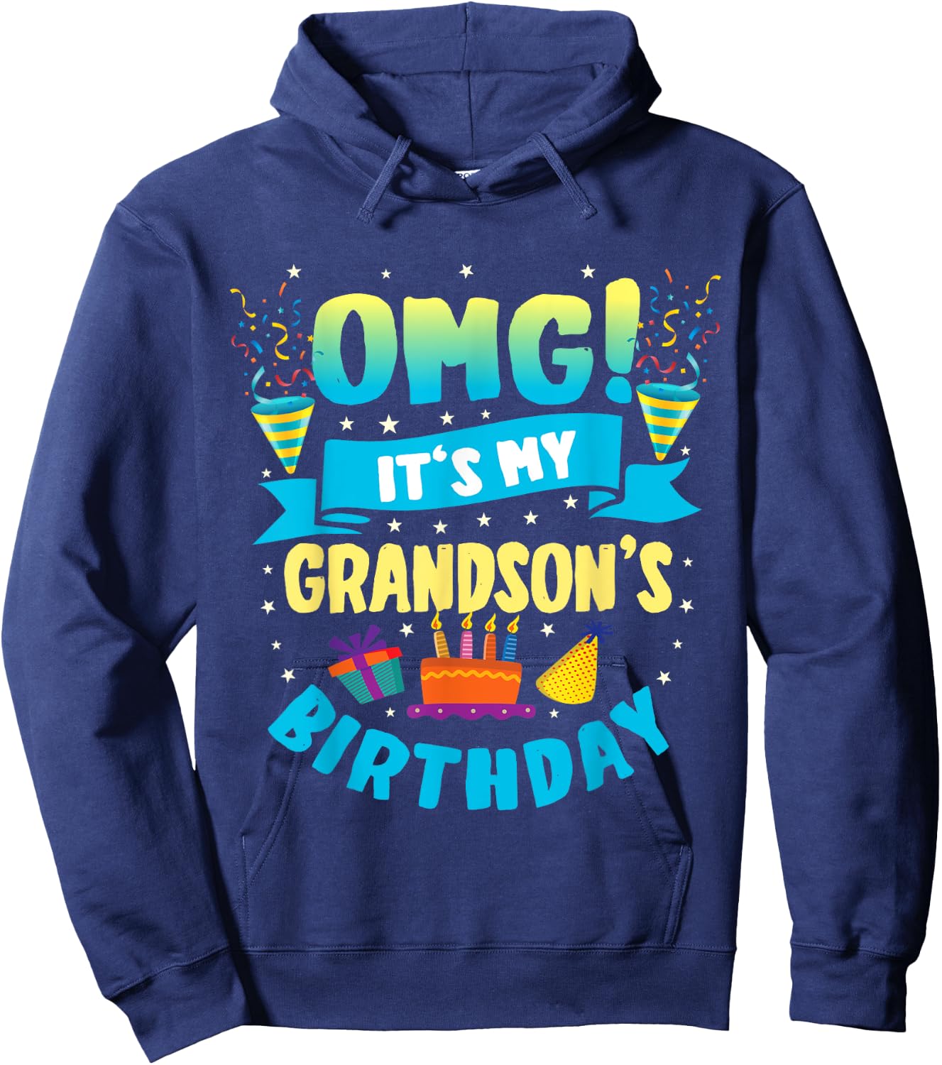 OMG It's My Grandson Birthday Hoodie - Hoodie | Navy