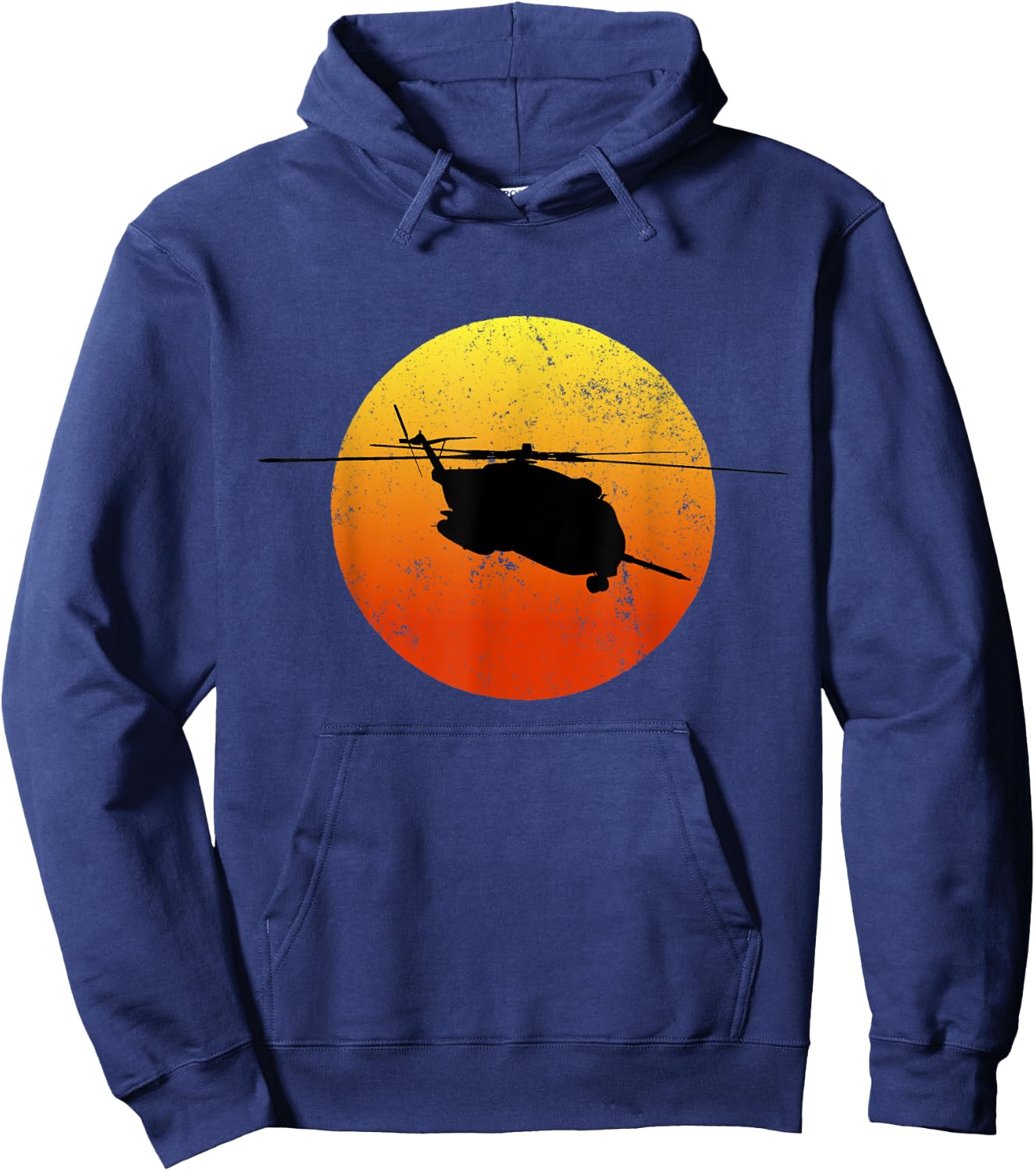 CH53 Super Stallion Silhouette Sunset Helicopter CH53 Hoodie - Hoodie | Navy
