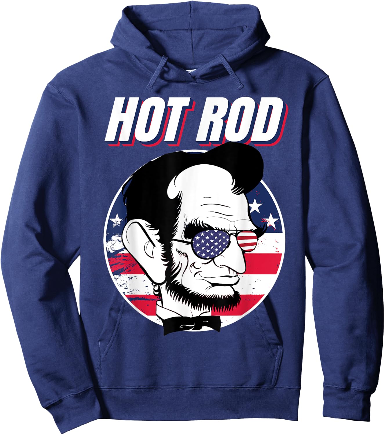 Hot Rod Abraham Lincoln Presidents Day Funny Muscle Car Hoodie - Hoodie | Navy