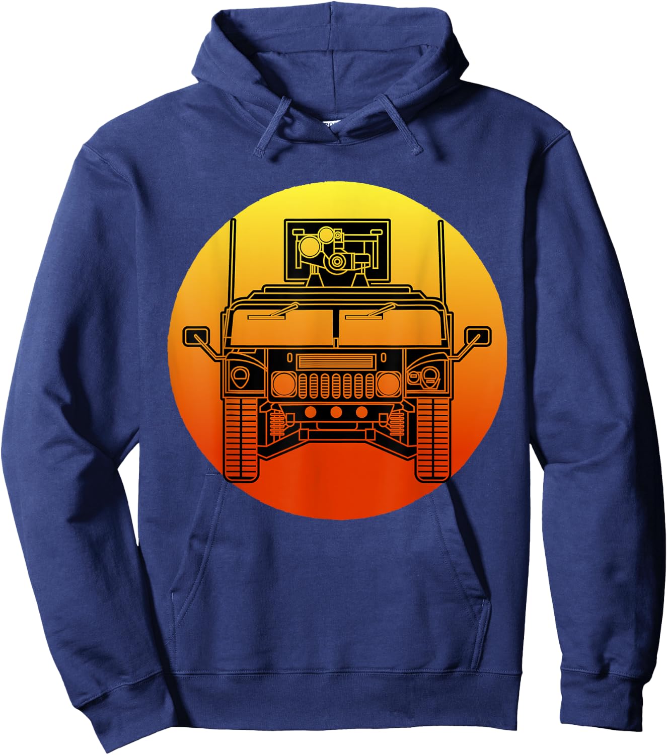 Retro Humvee Military Combat Vehicle HMMWV Humvee Hoodie - Hoodie | Navy