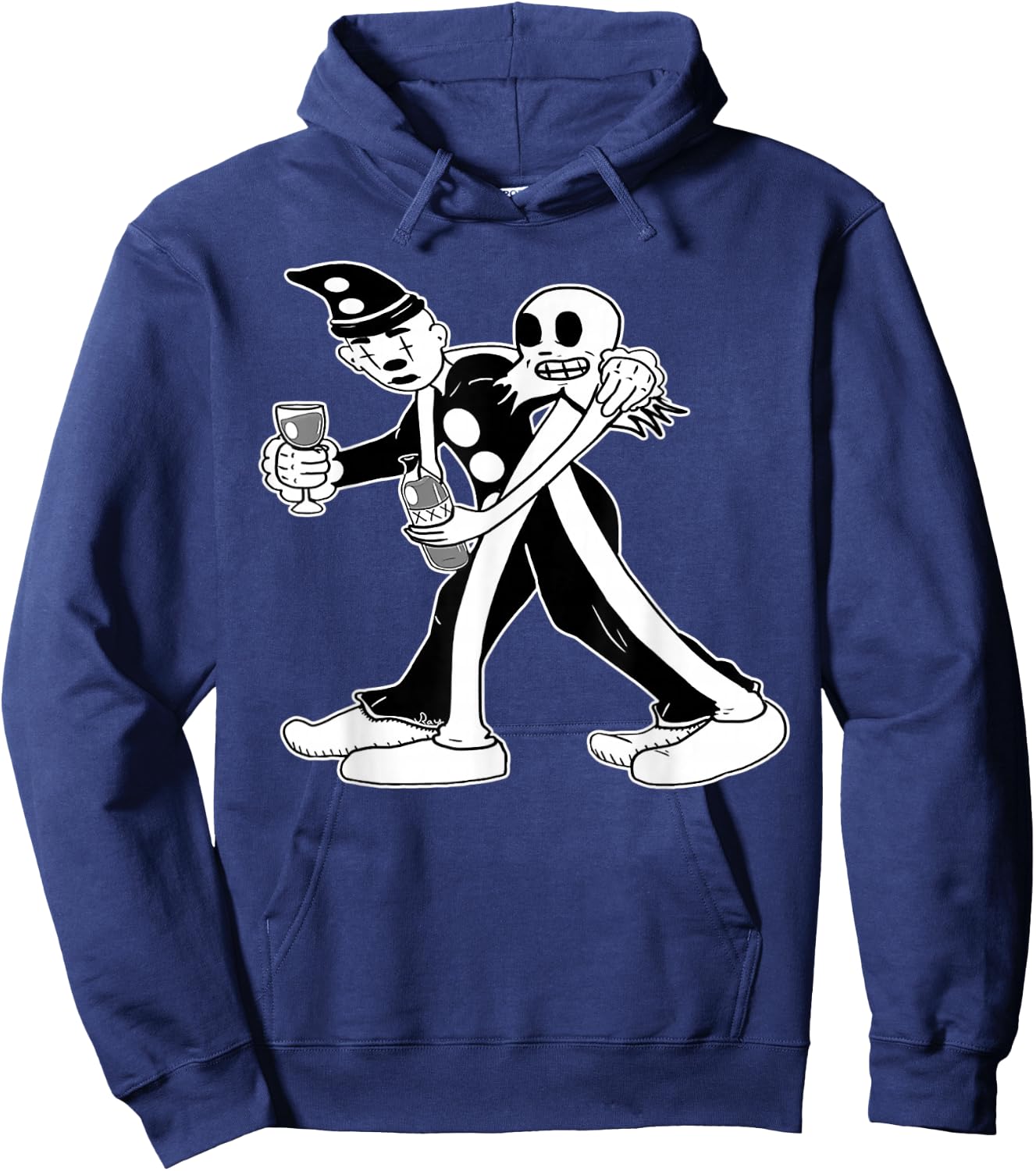 Urban Empyre Koko the Clown Ghost Buddy Gothic , Small, Black Hoodie - Hoodie | Navy
