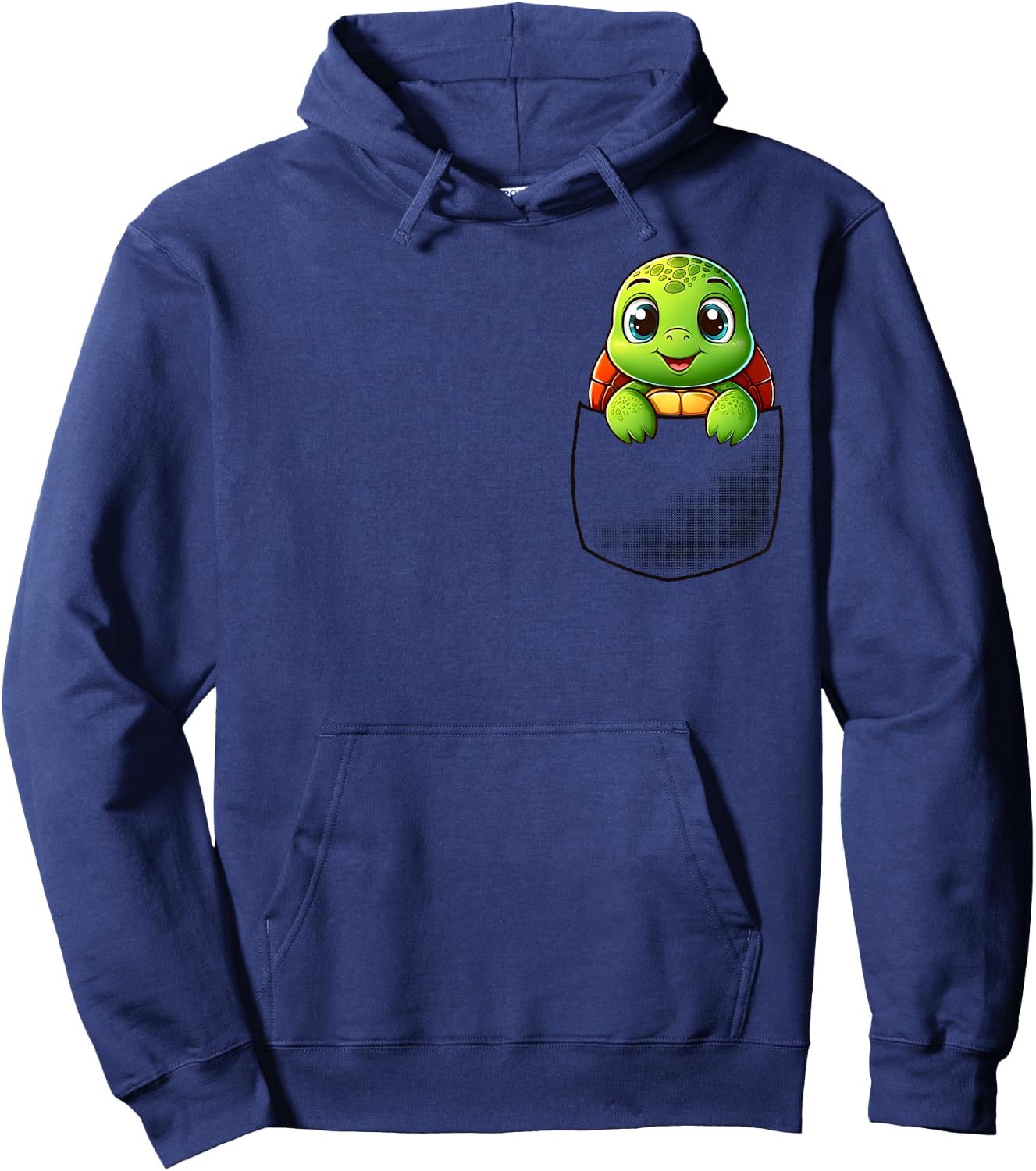 Adorable Turtle in Pocket for Kids, Boys, Girls, Women Hoodie - Hoodie | Navy
