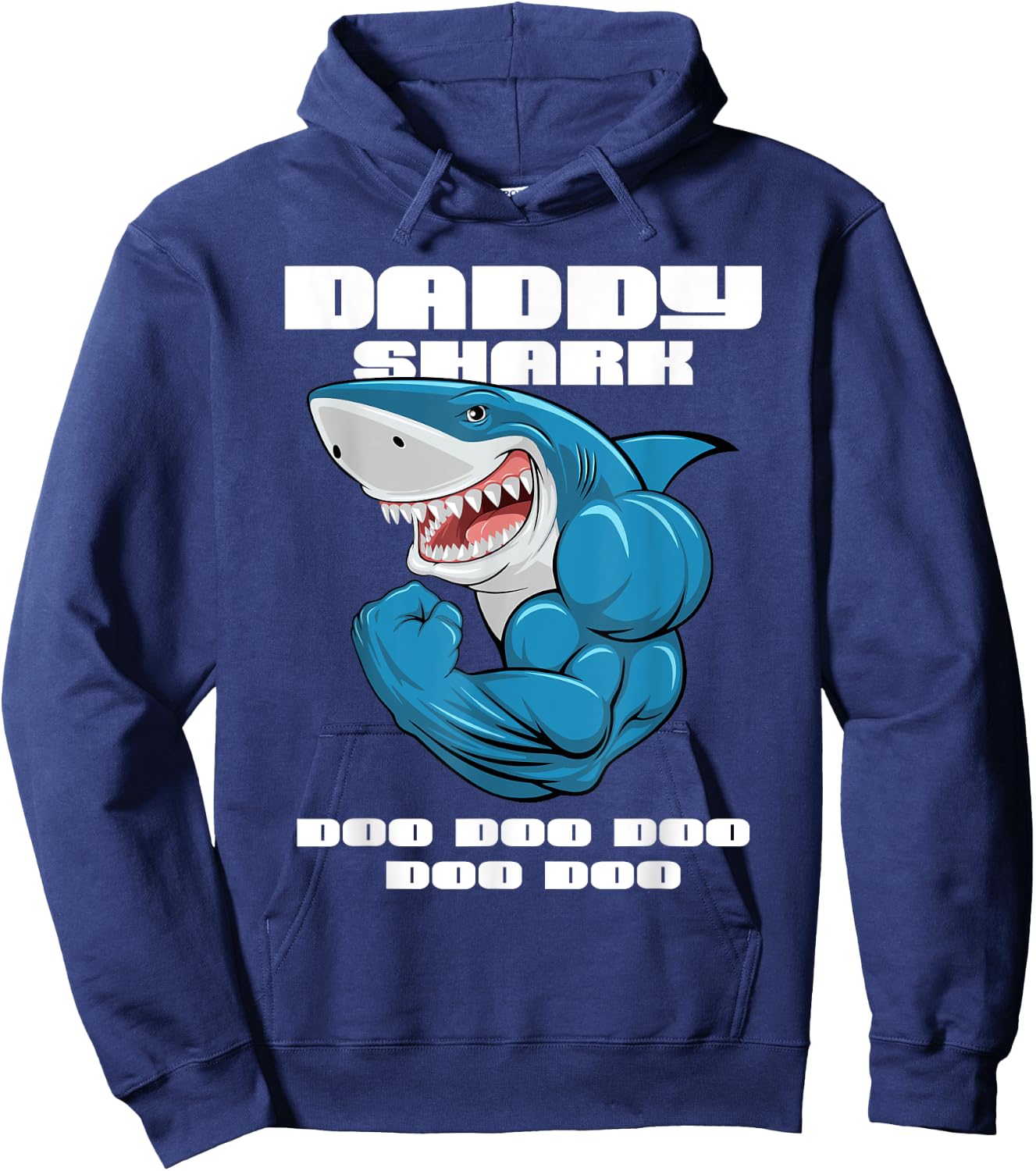 Daddy Shark shirt Funny Fathers Day Gift Kids dad Hoodie - Hoodie | Navy