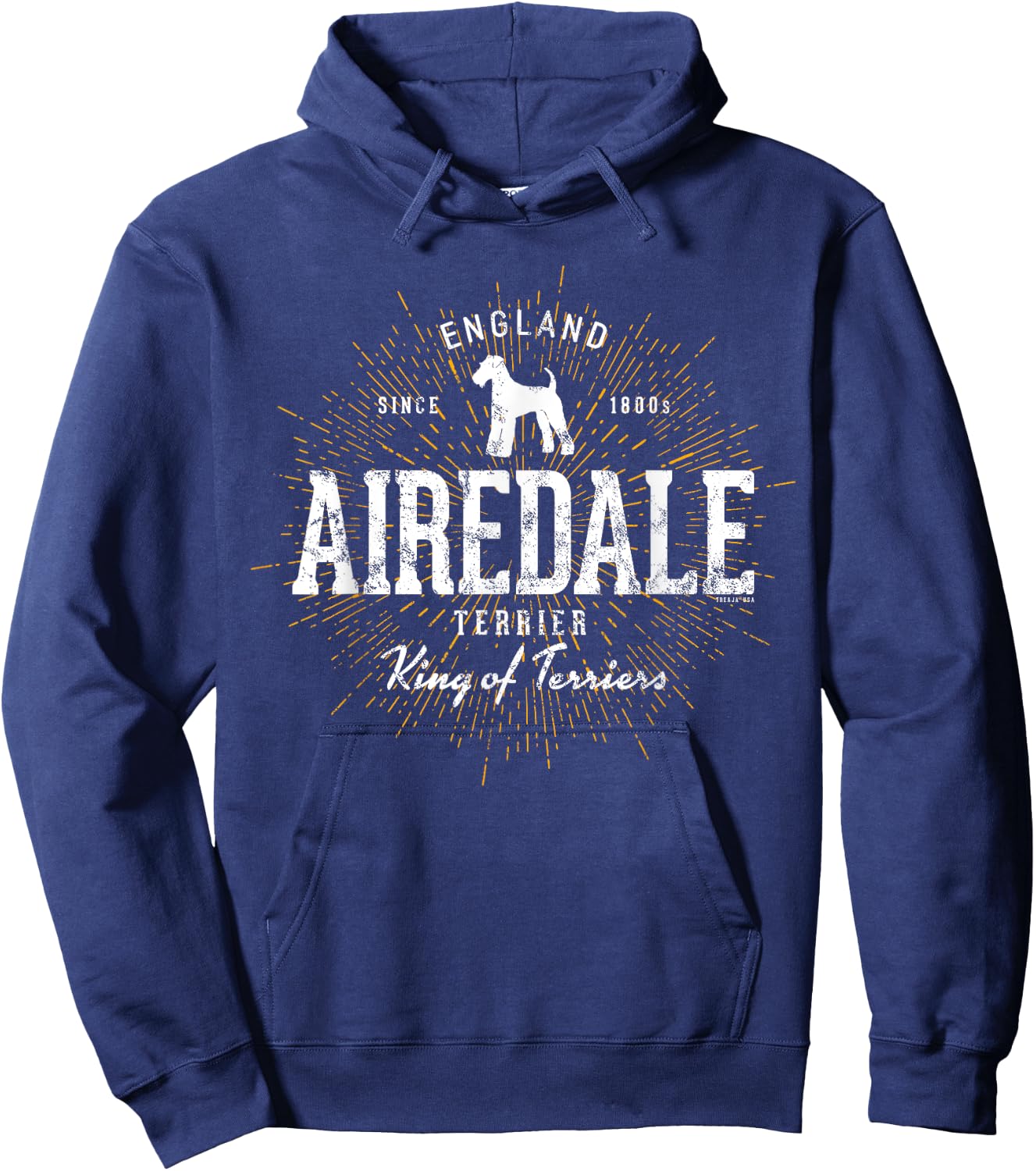 Vintage Airedale Terrier for Dog Lovers Airedale Hoodie - Hoodie | Navy