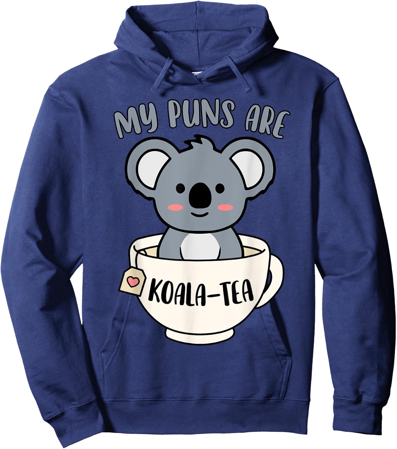 My Puns Are Koala Tea Funny Cute Koala Bear Animal Pun Hoodie - Hoodie | Navy