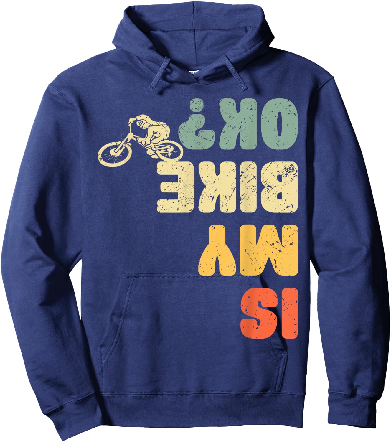 Retro Is My Bike Ok Youth Kids Vintage Cycling Hoodie - Hoodie | Navy