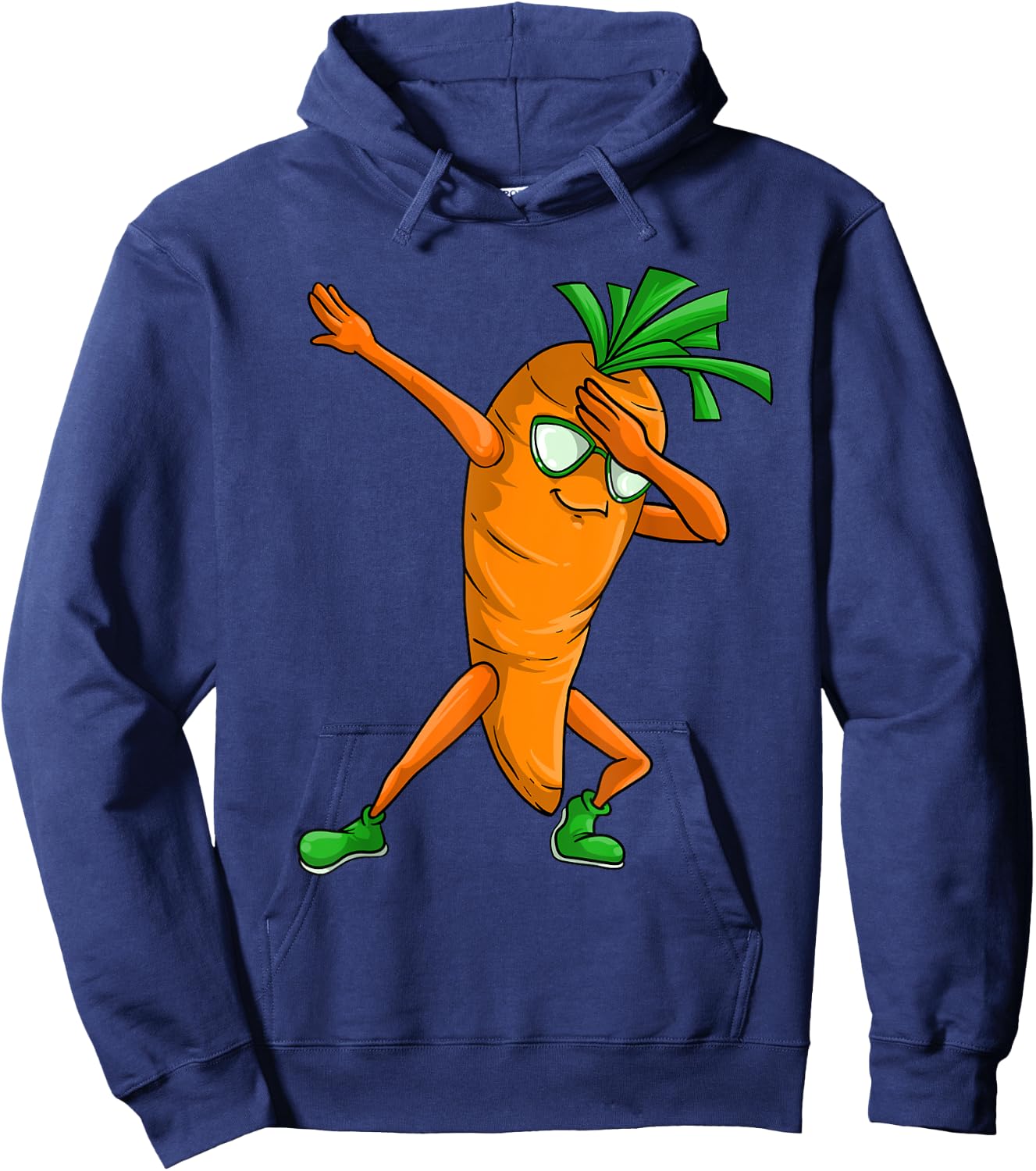 Funny Dabbing Carrot Gift | Cute Vegetable Lover Men Women Hoodie - Hoodie | Navy