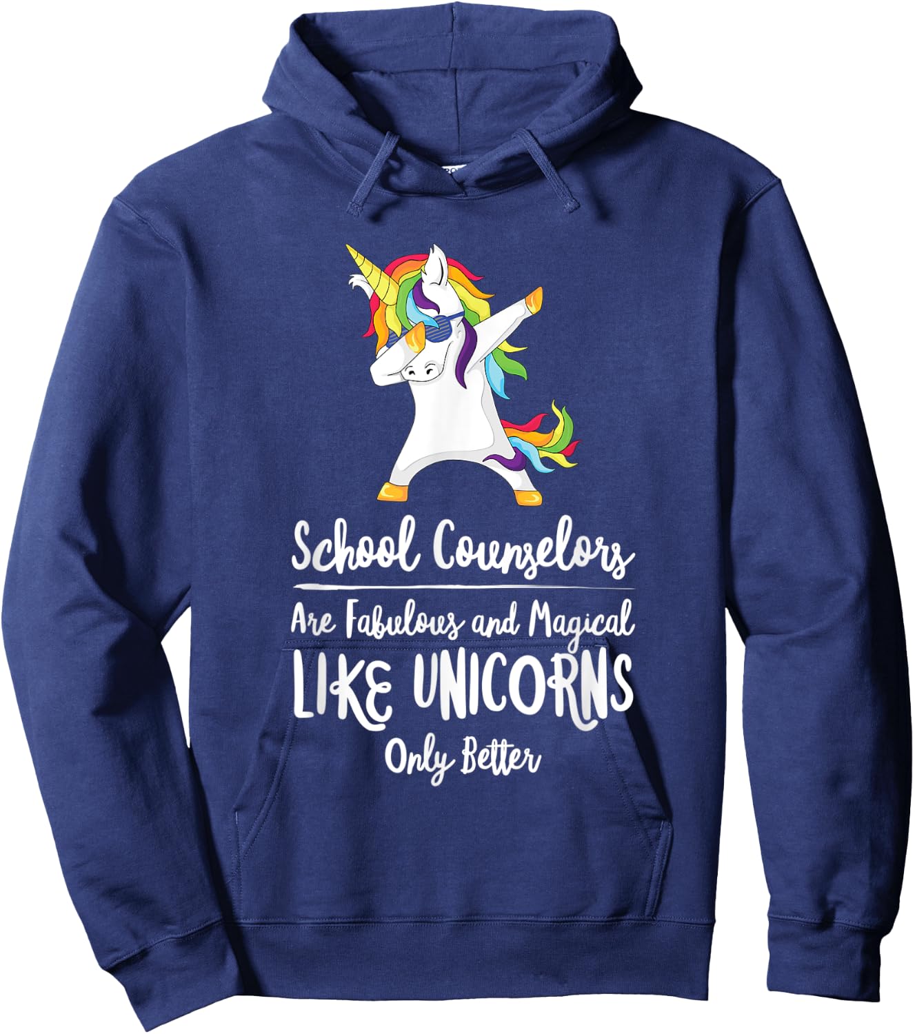 School Counselor Unicorn Teacher Therapist Counseling Advise Hoodie - Hoodie | Navy