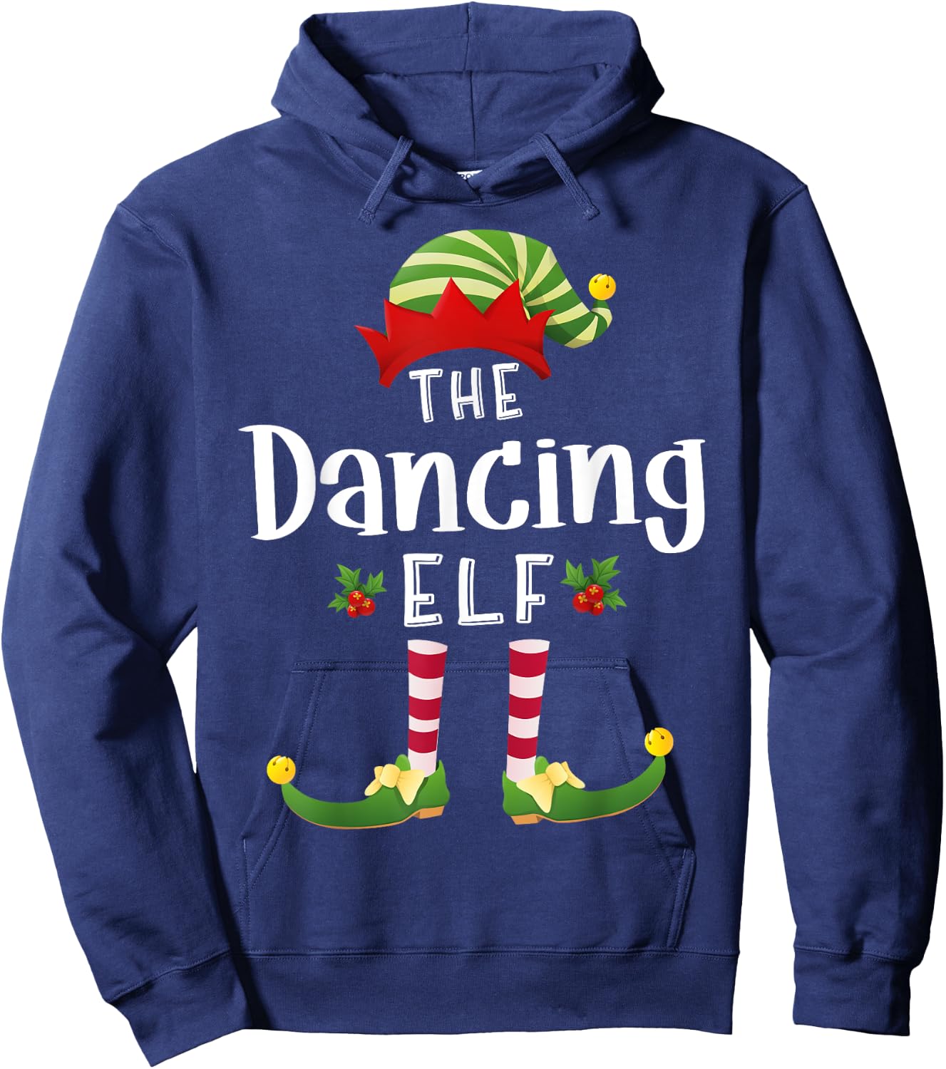 Dancing Christmas Elf Matching Pajama X-Mas Party Hoodie - Hoodie | Navy