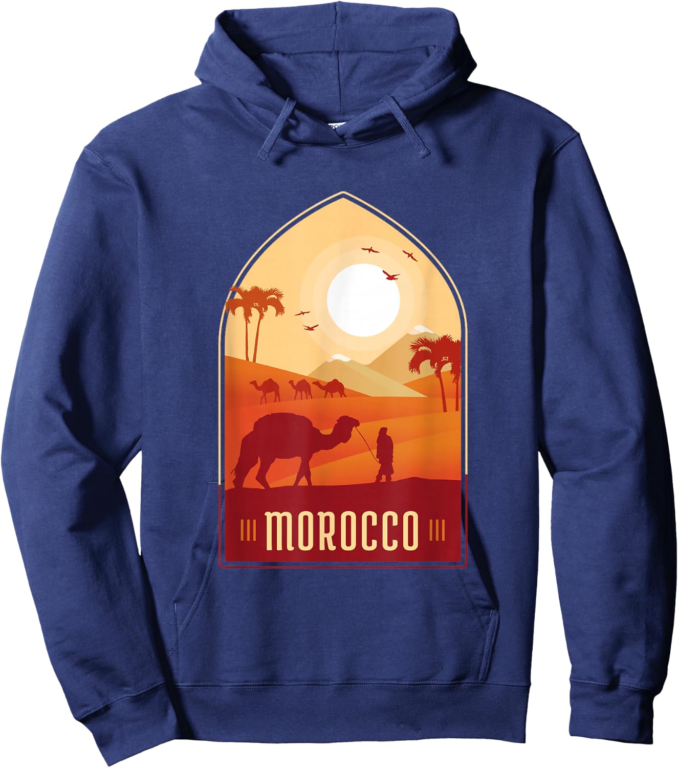 Morocco hospitality comfort health art history soccer fans Hoodie - Hoodie | Navy