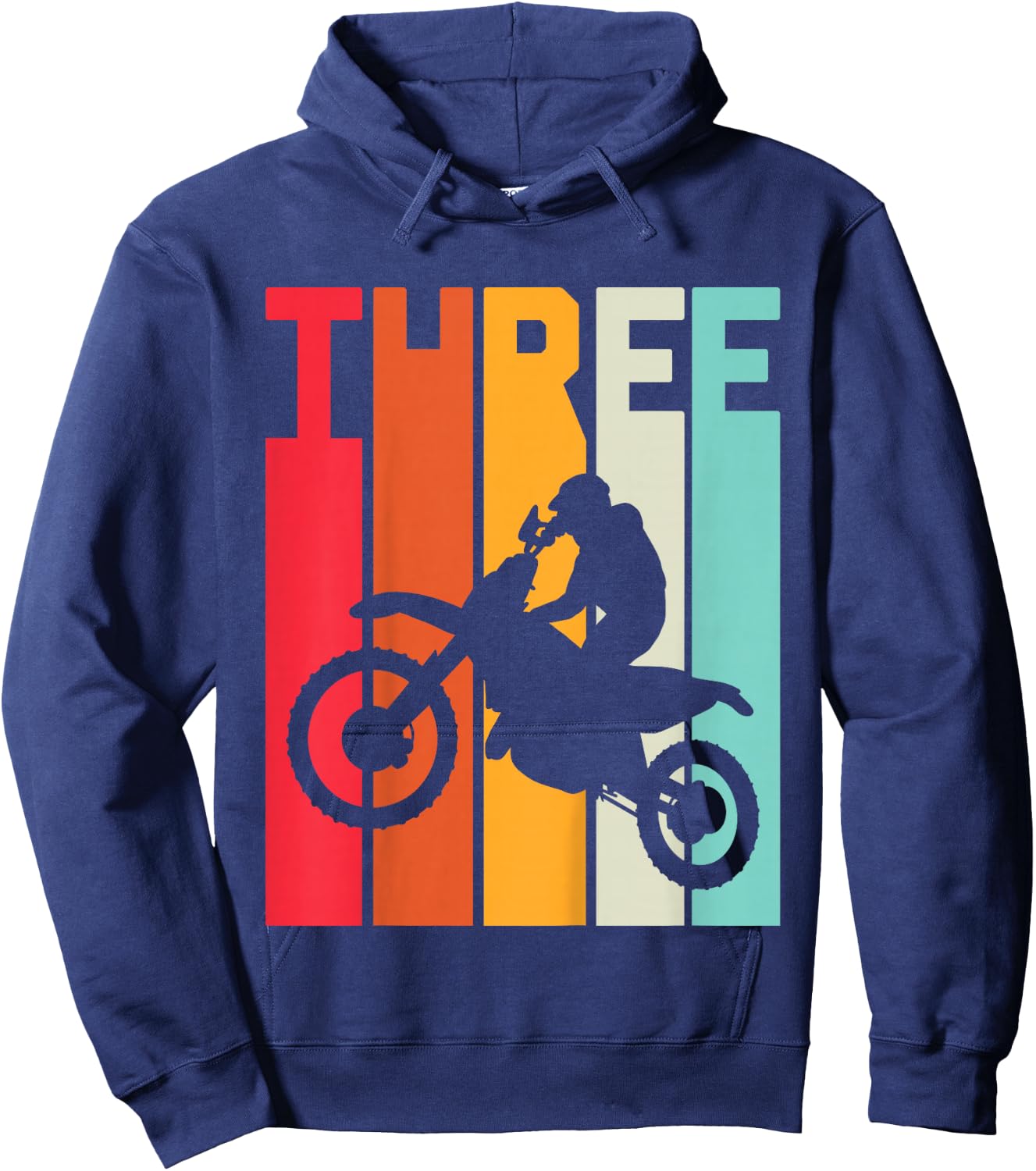 3th Birthday Retro Motocross 3 Years Boys Girl Dirt Bike Hoodie - Hoodie | Navy