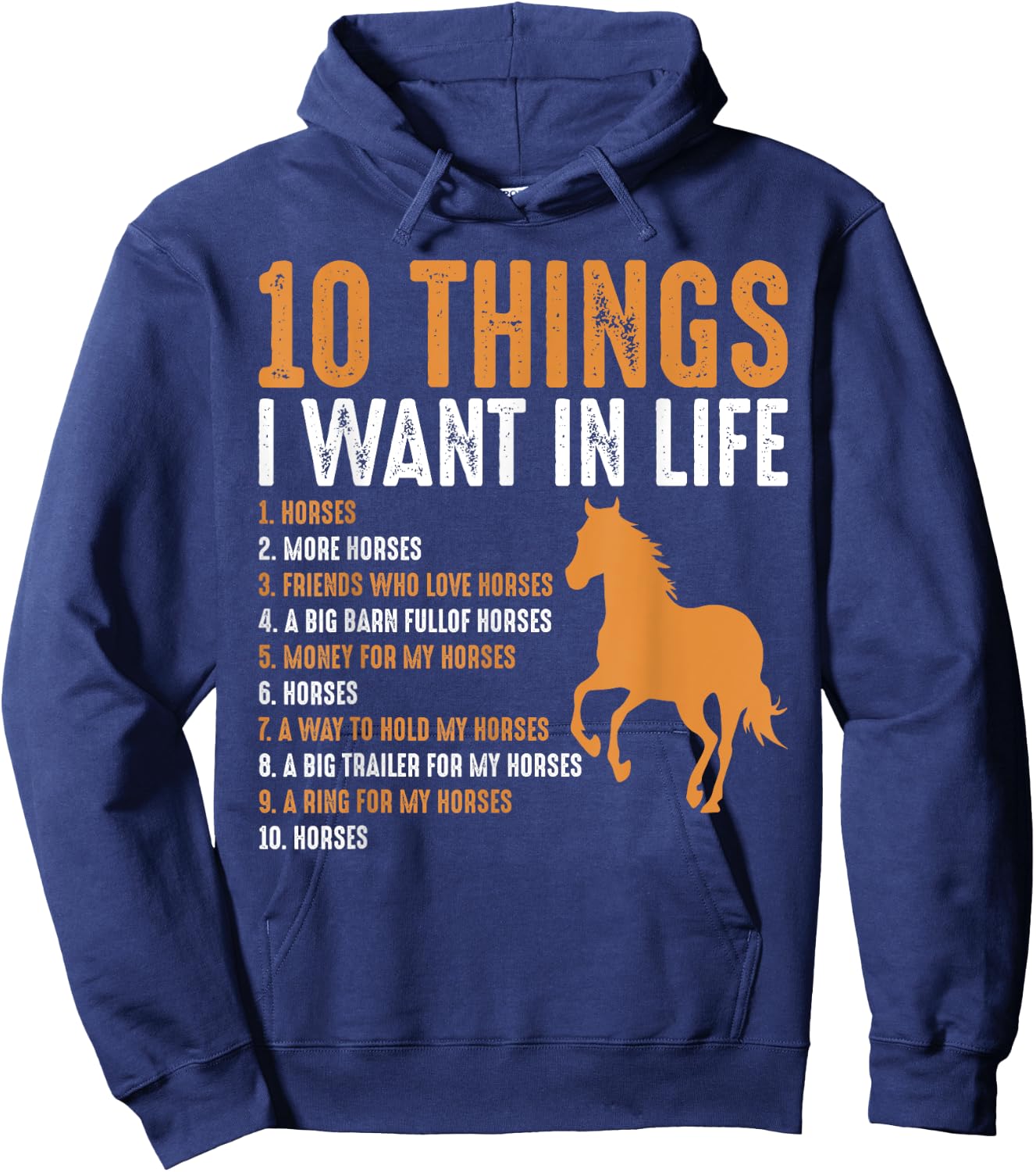 Funny Horse Shirt Women Kids Horse Lover Graphic Hoodie - Hoodie | Navy
