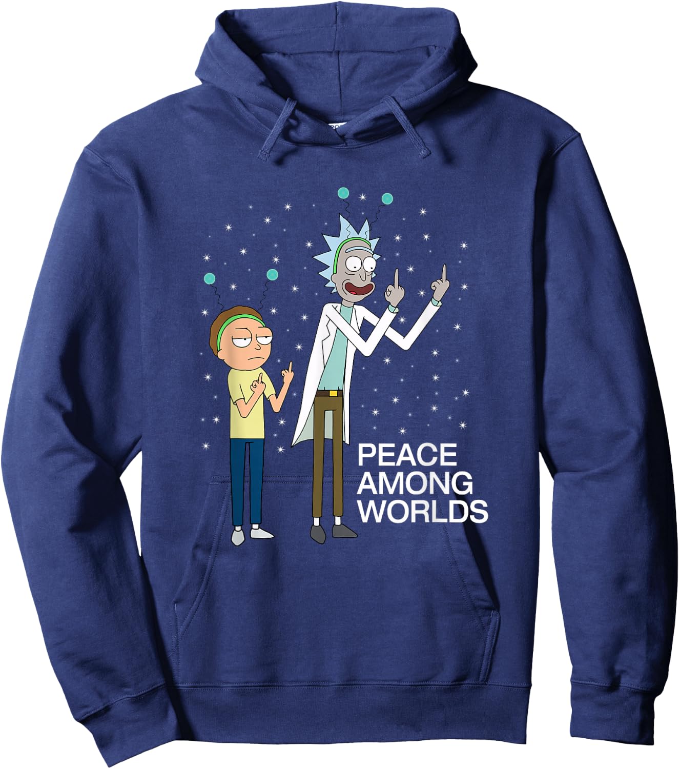 Rick and Morty Peace Among Worlds Hoodie - Hoodie | Navy