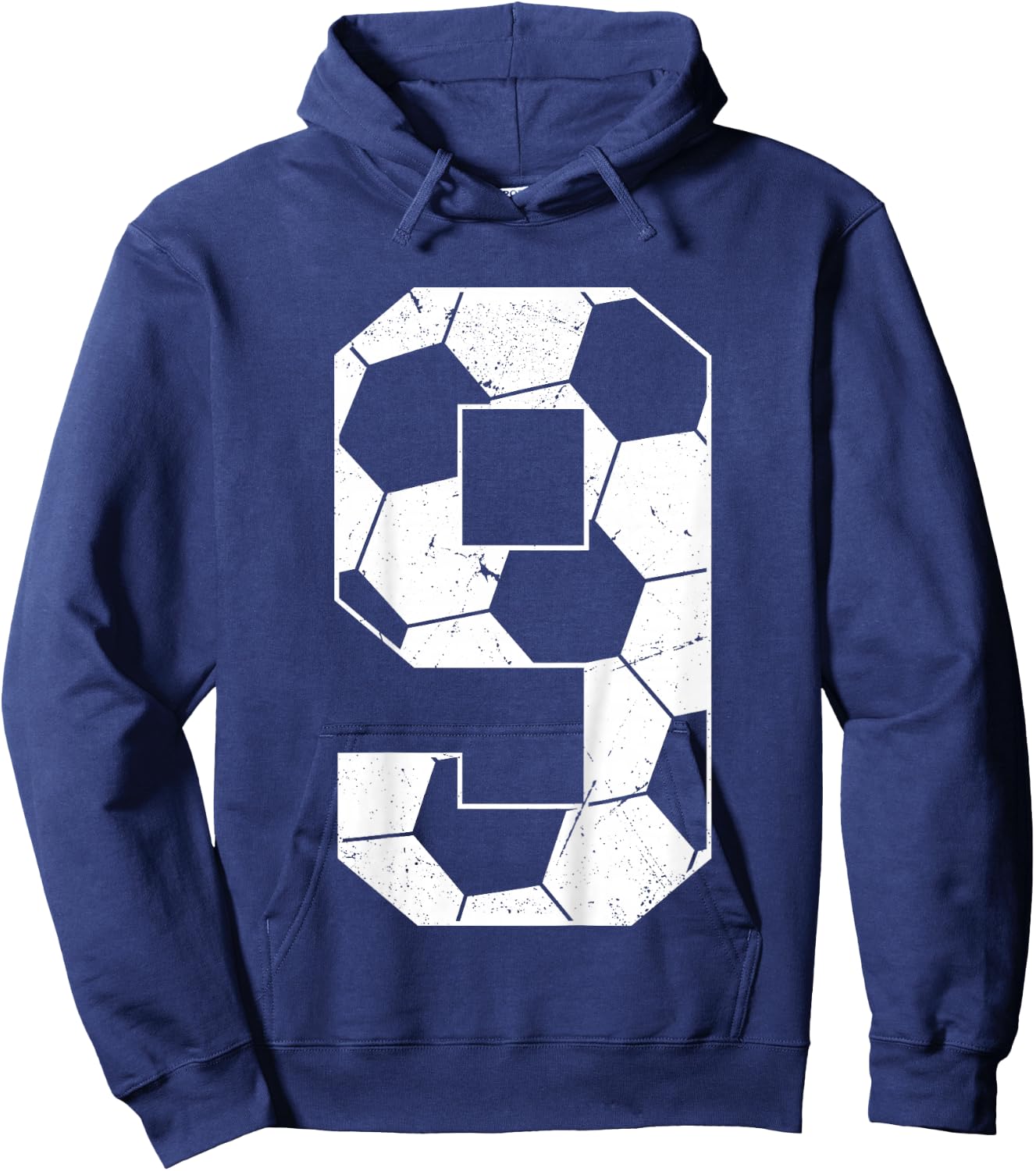 Kids 9th Birthday Boy Soccer Player Football 9 Years Old Hoodie - Hoodie | Navy