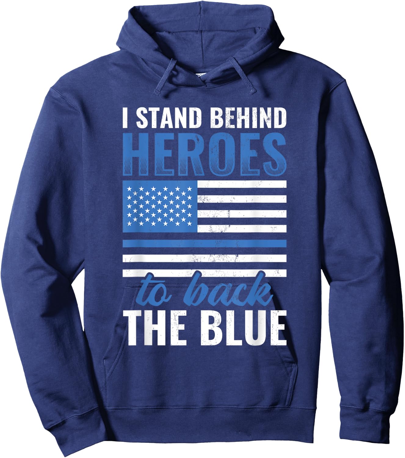 Stand Behind Heroes Back The Blue Police Officer Hoodie - Hoodie | Navy