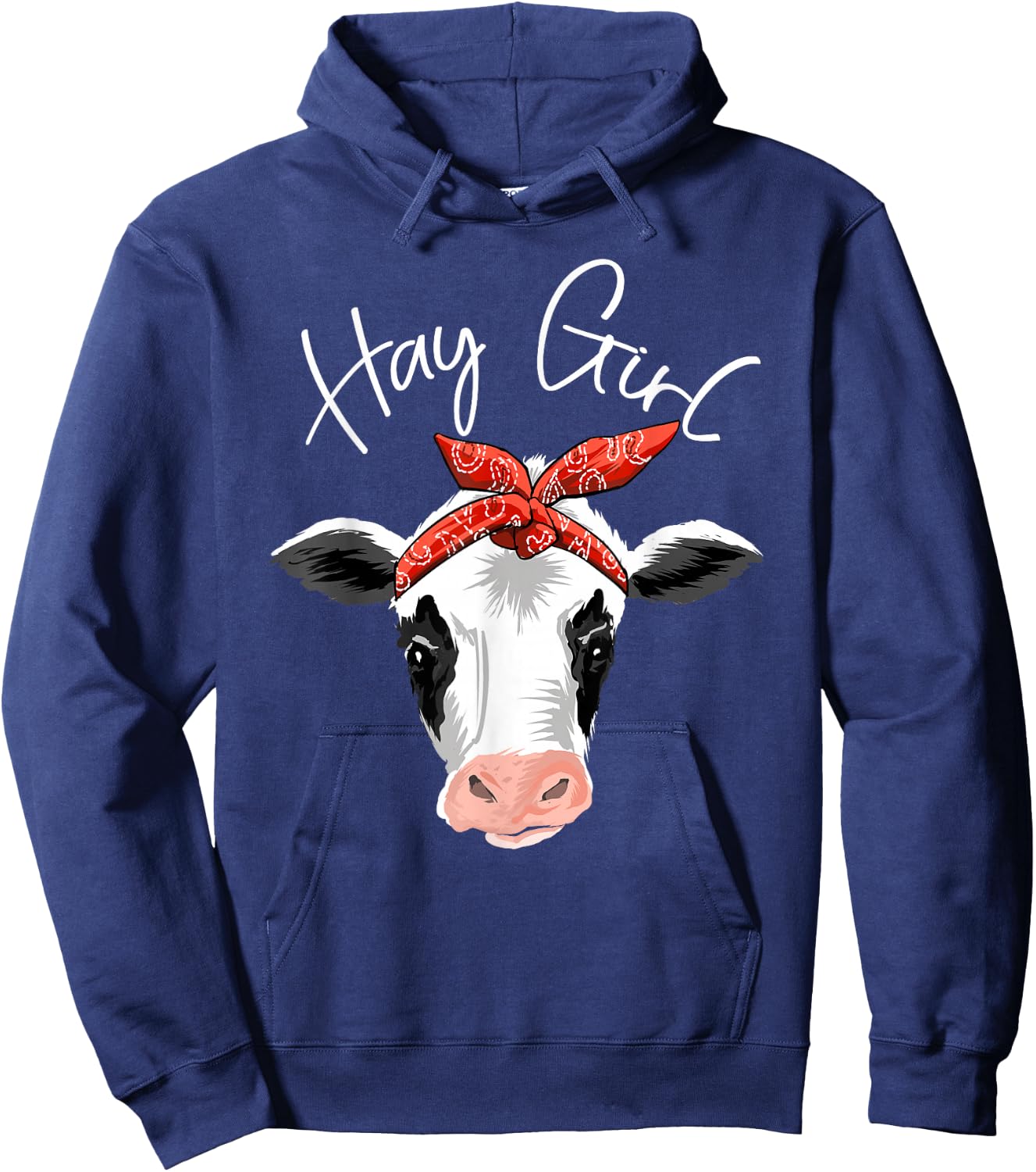 Hay Girl Farmer Funny Cattle Cow Farm Lovers Gift Women Kids Hoodie - Hoodie | Navy