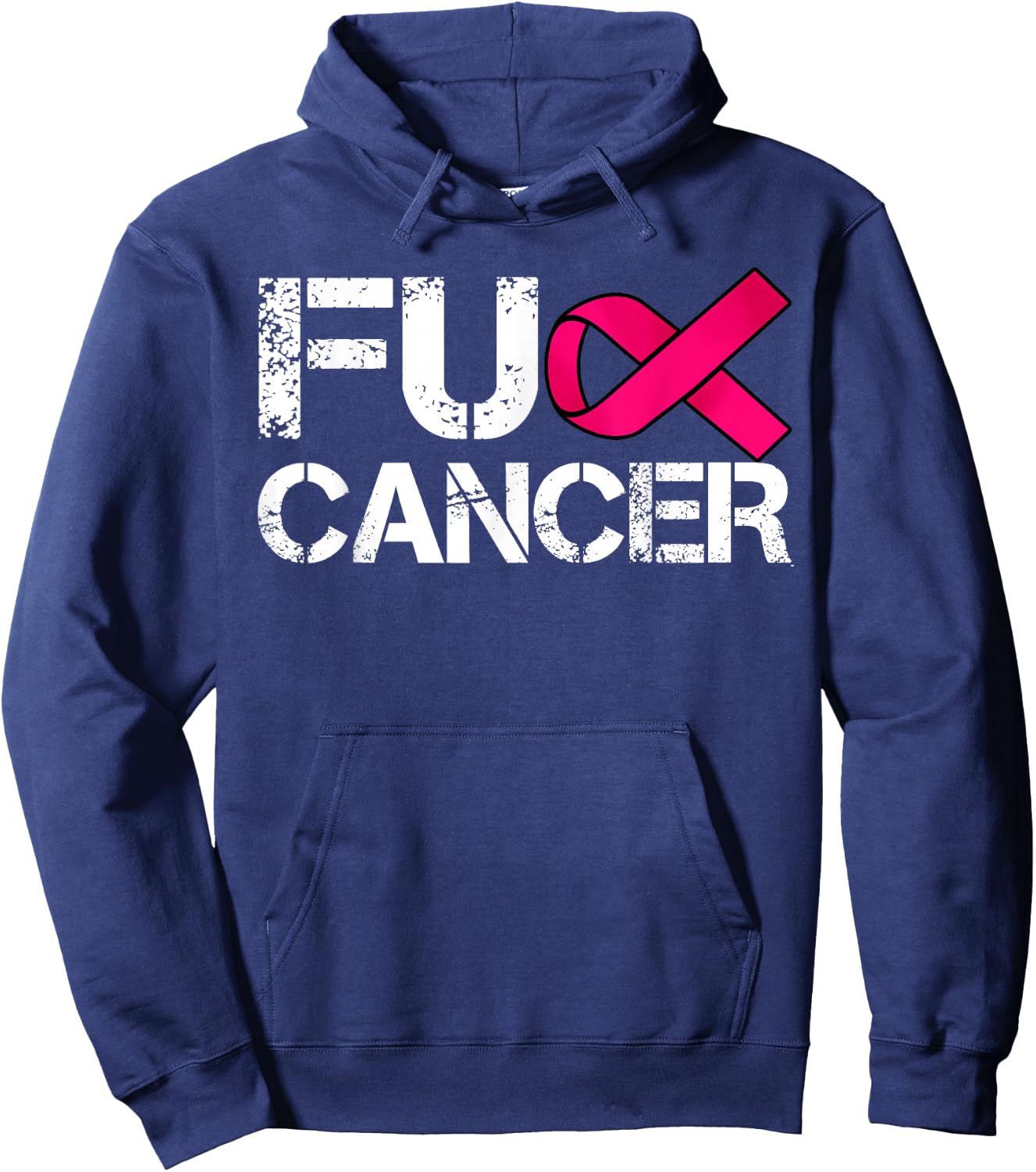 Fuck Cancer I Hate Cancer Breast Cancer Awareness Men Hoodie - Hoodie | Navy