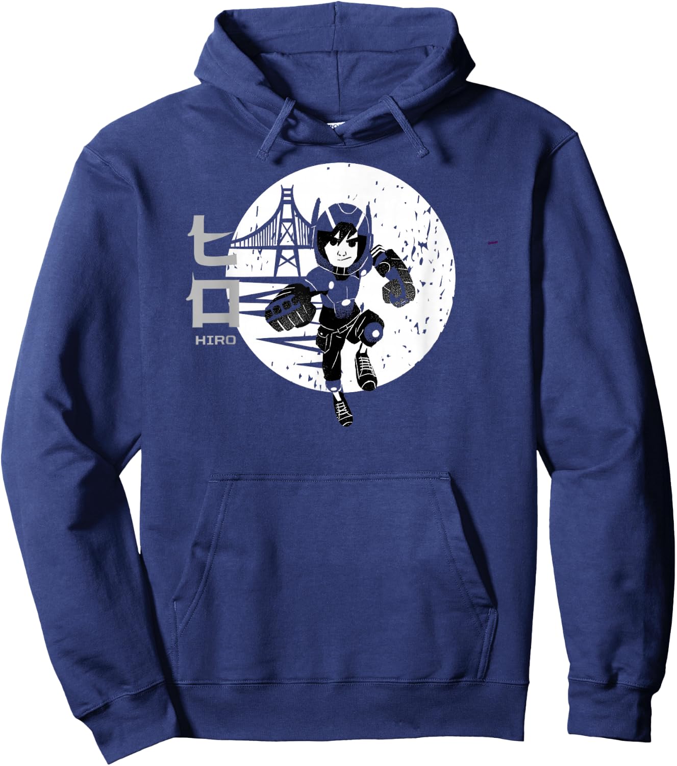 Disney Big Hero 6 Hiro Hamada Kanji San Fransokyo Vintage Hoodie - Hoodie | Navy