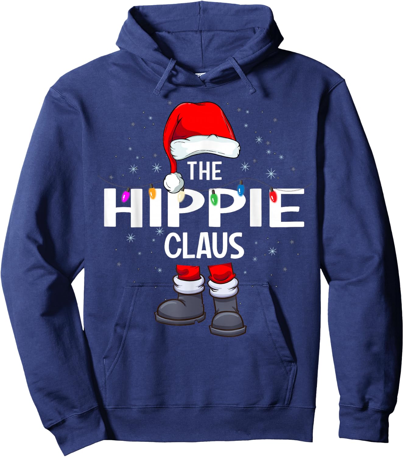 The Hippie Claus Matching Christmas Pajama Hoodie - Hoodie | Navy