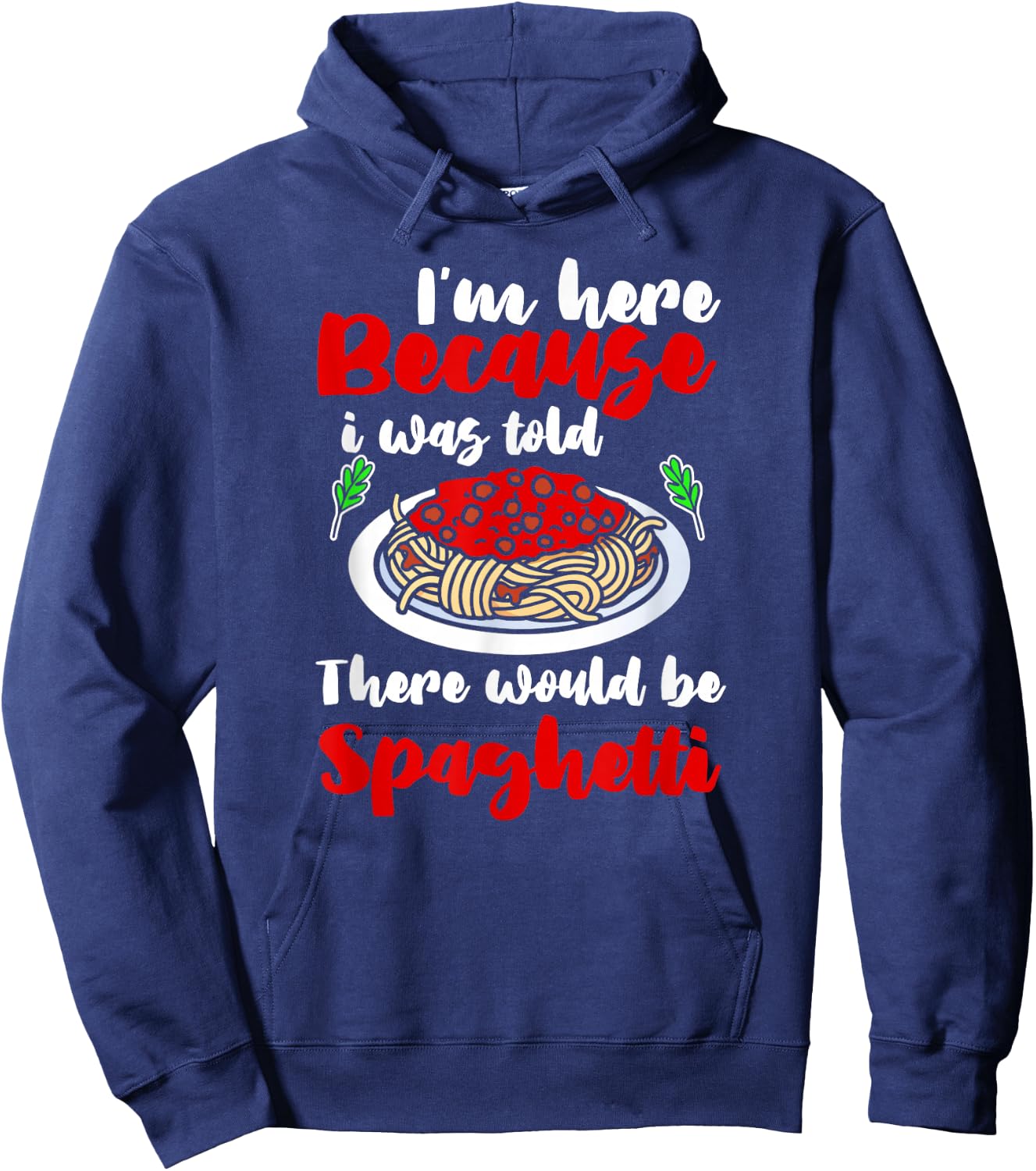 Funny spaghetti noodles macaroni Italian Hoodie - Hoodie | Navy