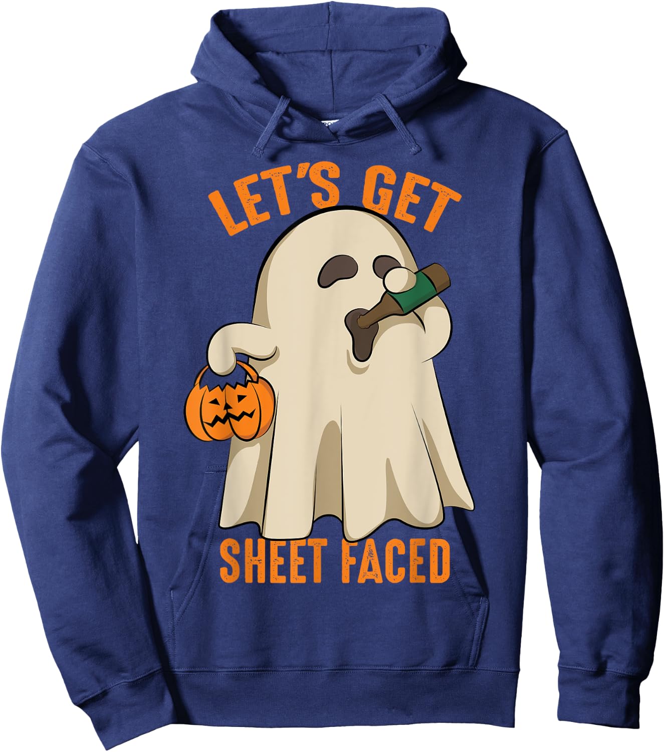 Let's Get Sheet Faced | Funny Halloween Drinking Gift Hoodie - Hoodie | Navy