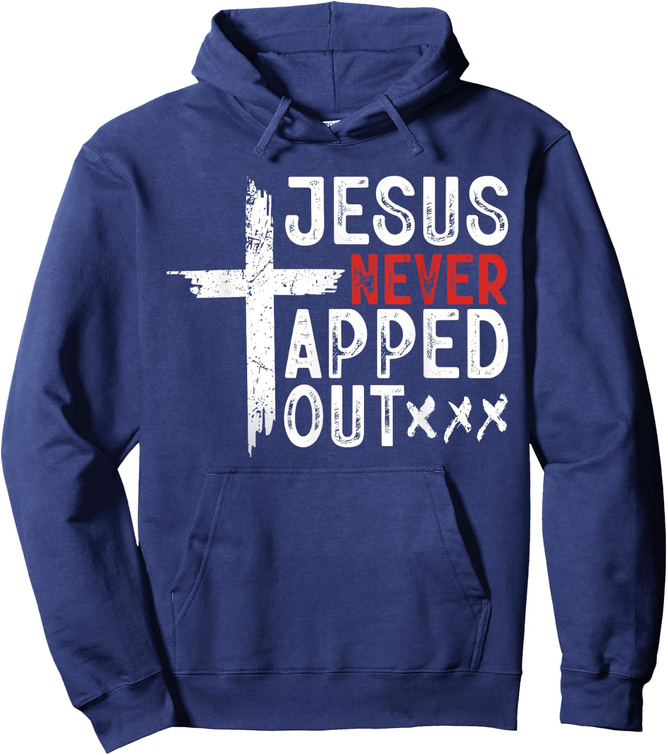 Jesus Never Tapped Out Wrestling Christian Faith Men Women Hoodie - Hoodie | Navy