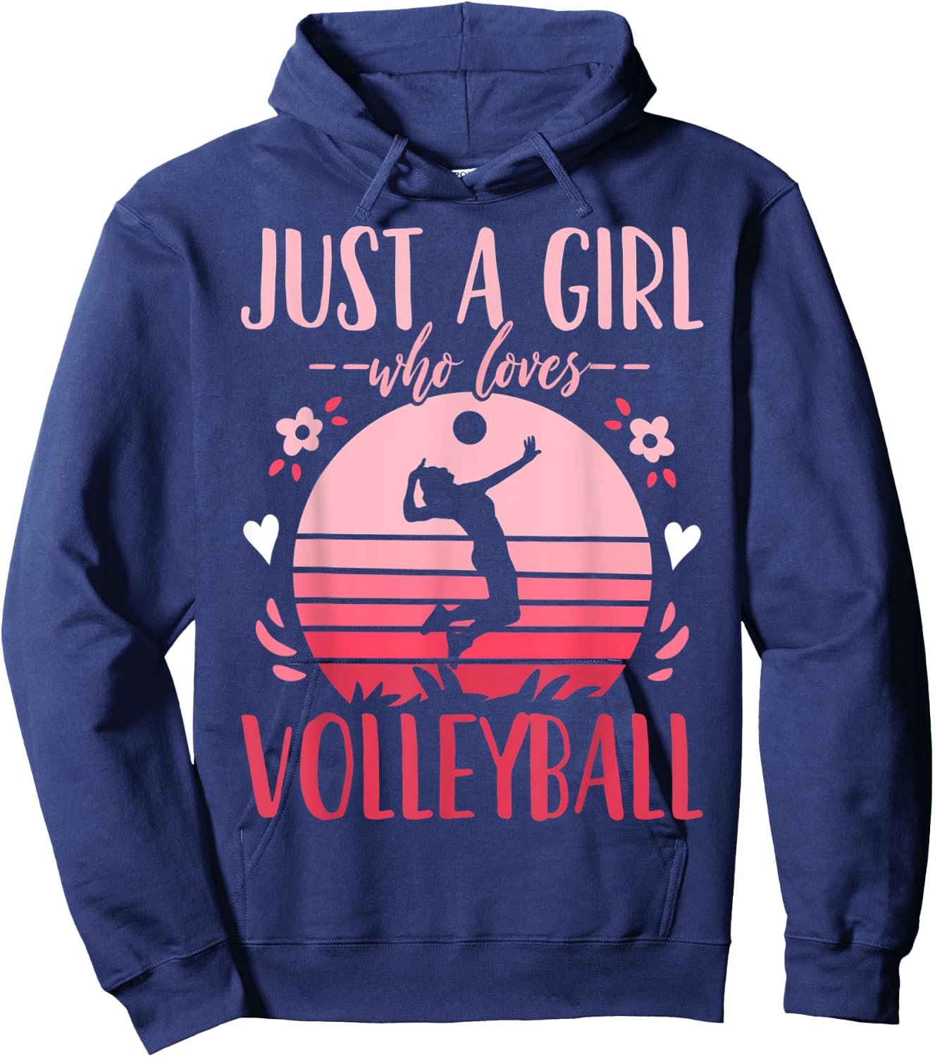 Volleyball Just a Girl Who Loves Volleyball Retro Hoodie - Hoodie | Navy