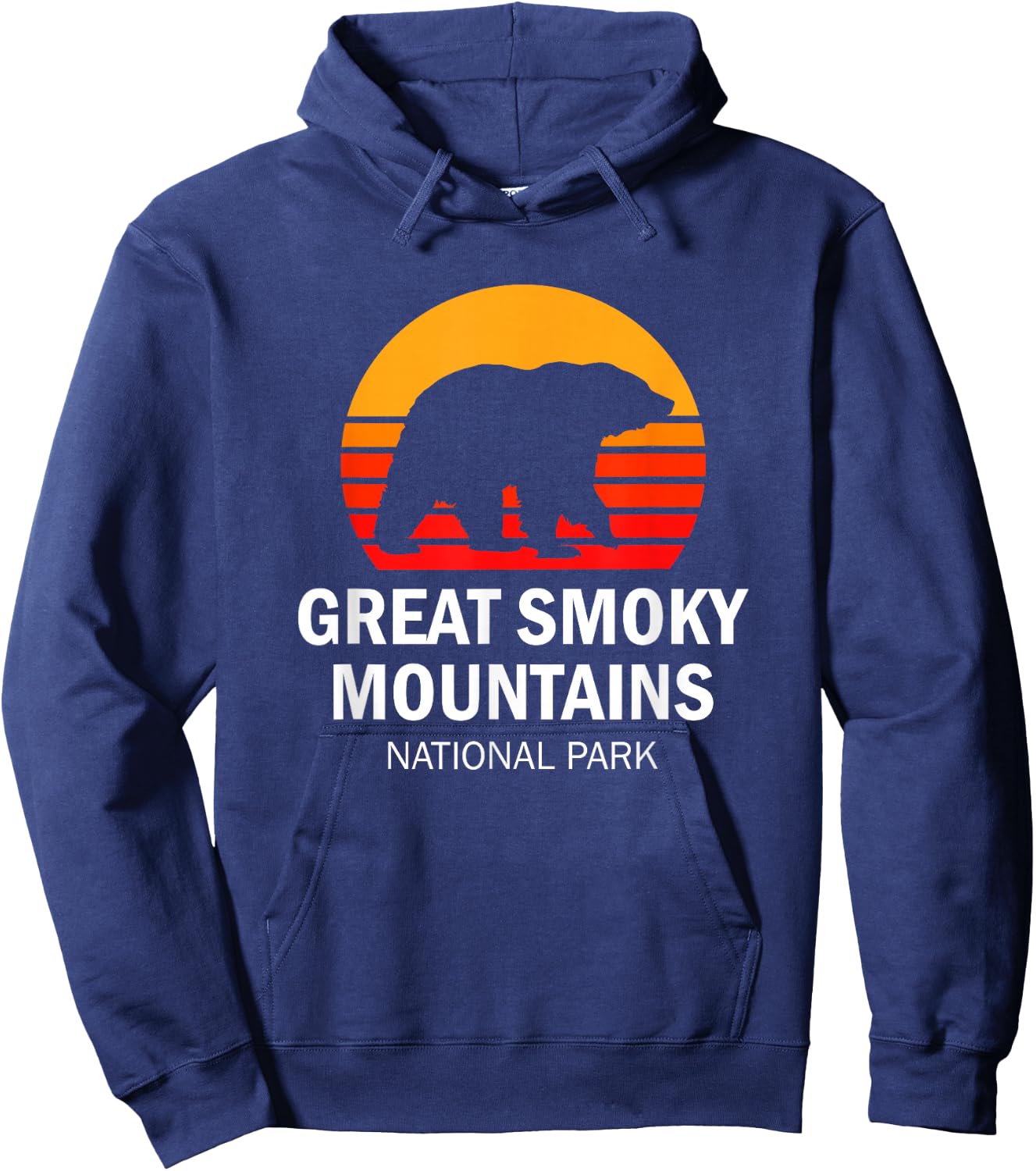 Vintage Great Smoky Mountains National Park Bear Hoodie - Hoodie | Navy