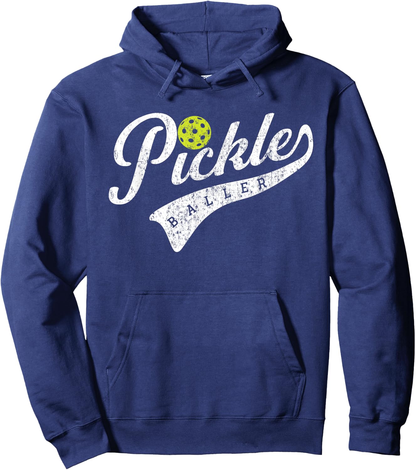 Pickle Baller, Cool Paddle Sports Pickleball Lover Vintage Hoodie - Hoodie | Navy