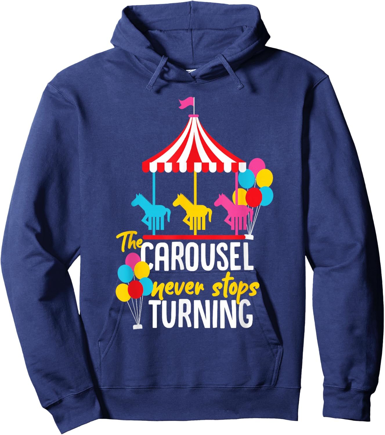 Carousel Horse Merry-Go-Round Design for Girls and Women Hoodie - Hoodie | Navy