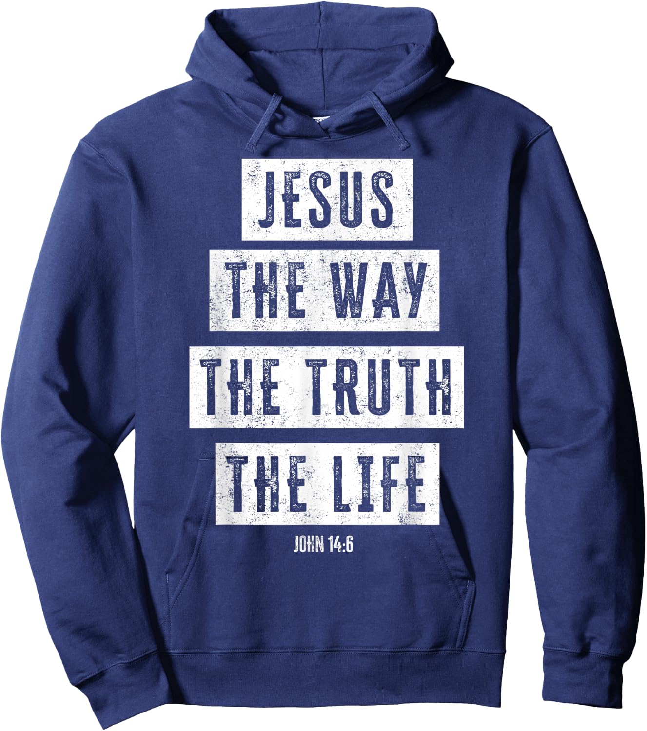 Christian Women Men Kids Jesus Way Truth Life Verse Matching Hoodie - Hoodie | Navy