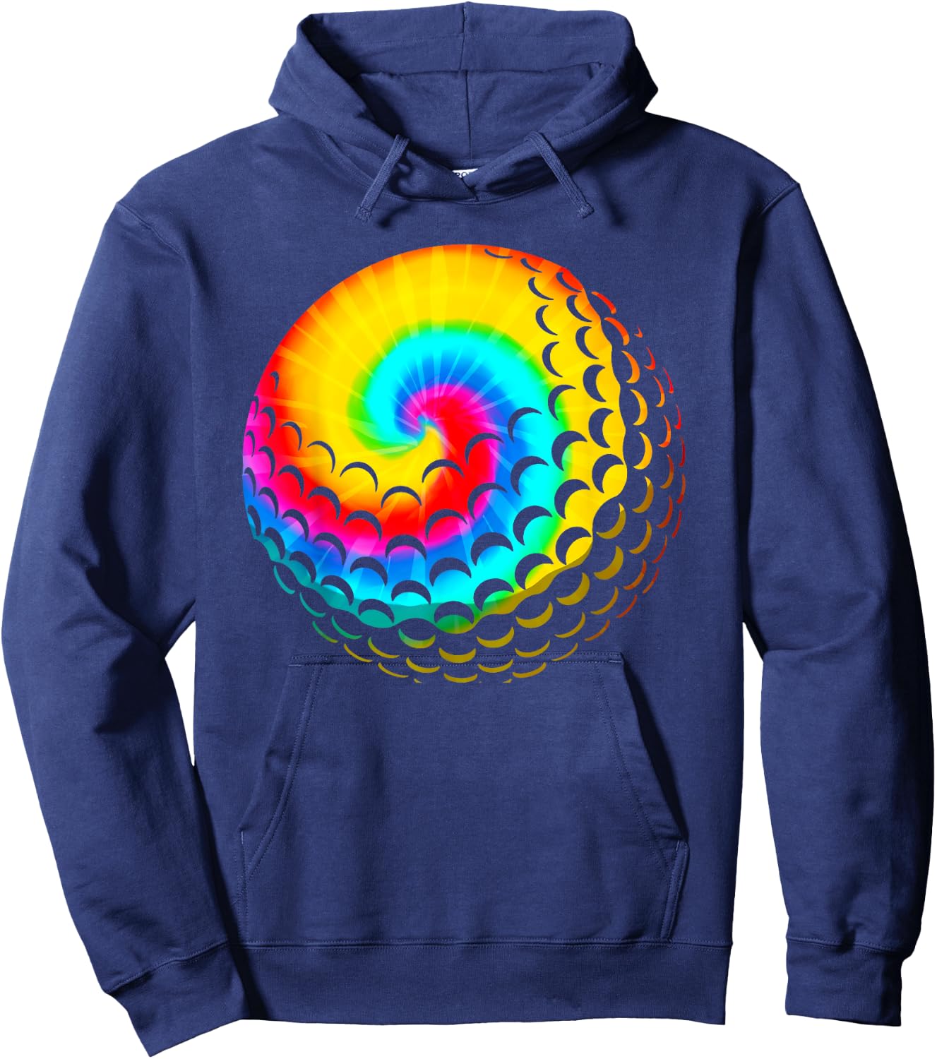 Cute Tie Dye Golf Gift Men Women Funny Rainbow Colored Ball Hoodie - Hoodie | Navy